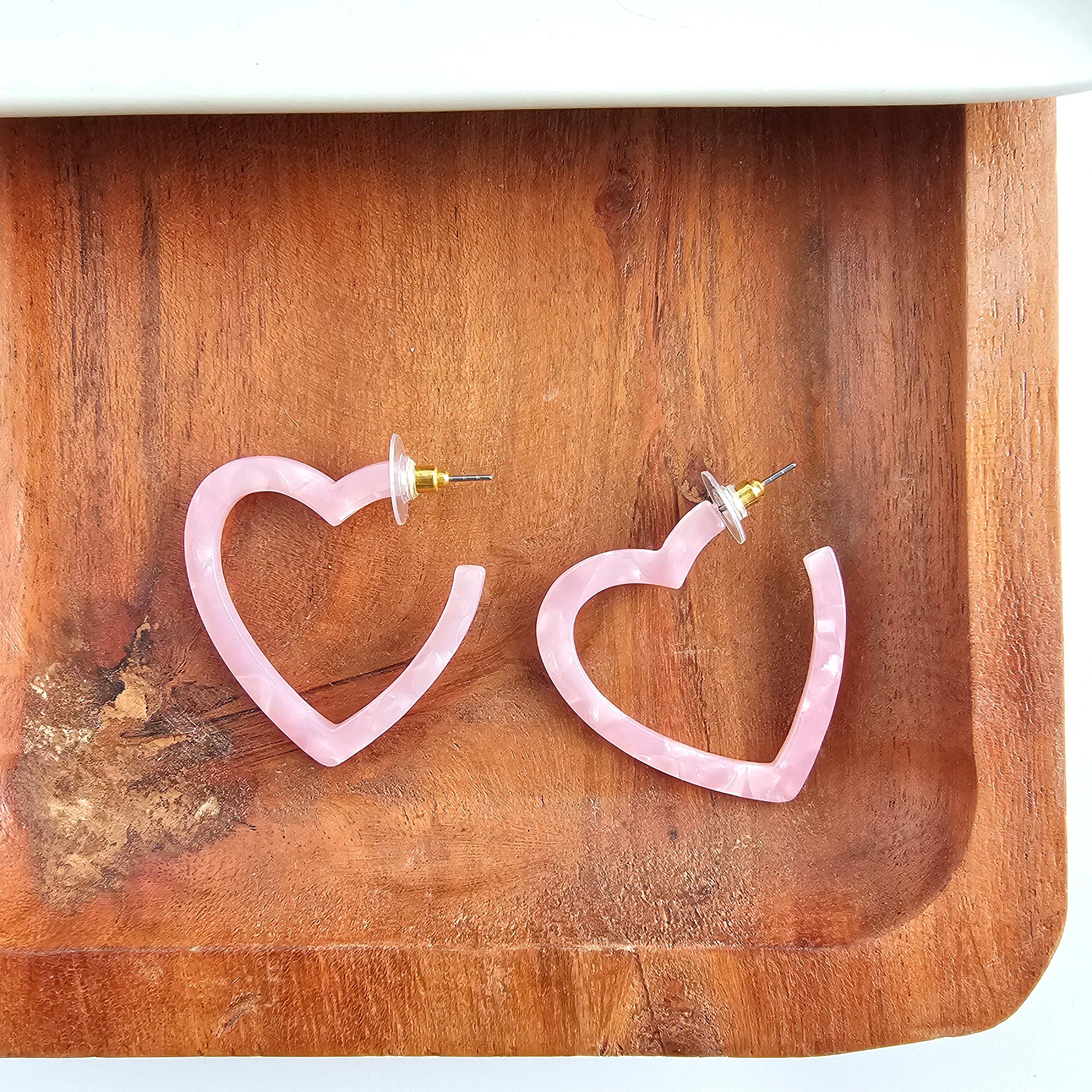 Heart Hoops - Pink // Valentine&