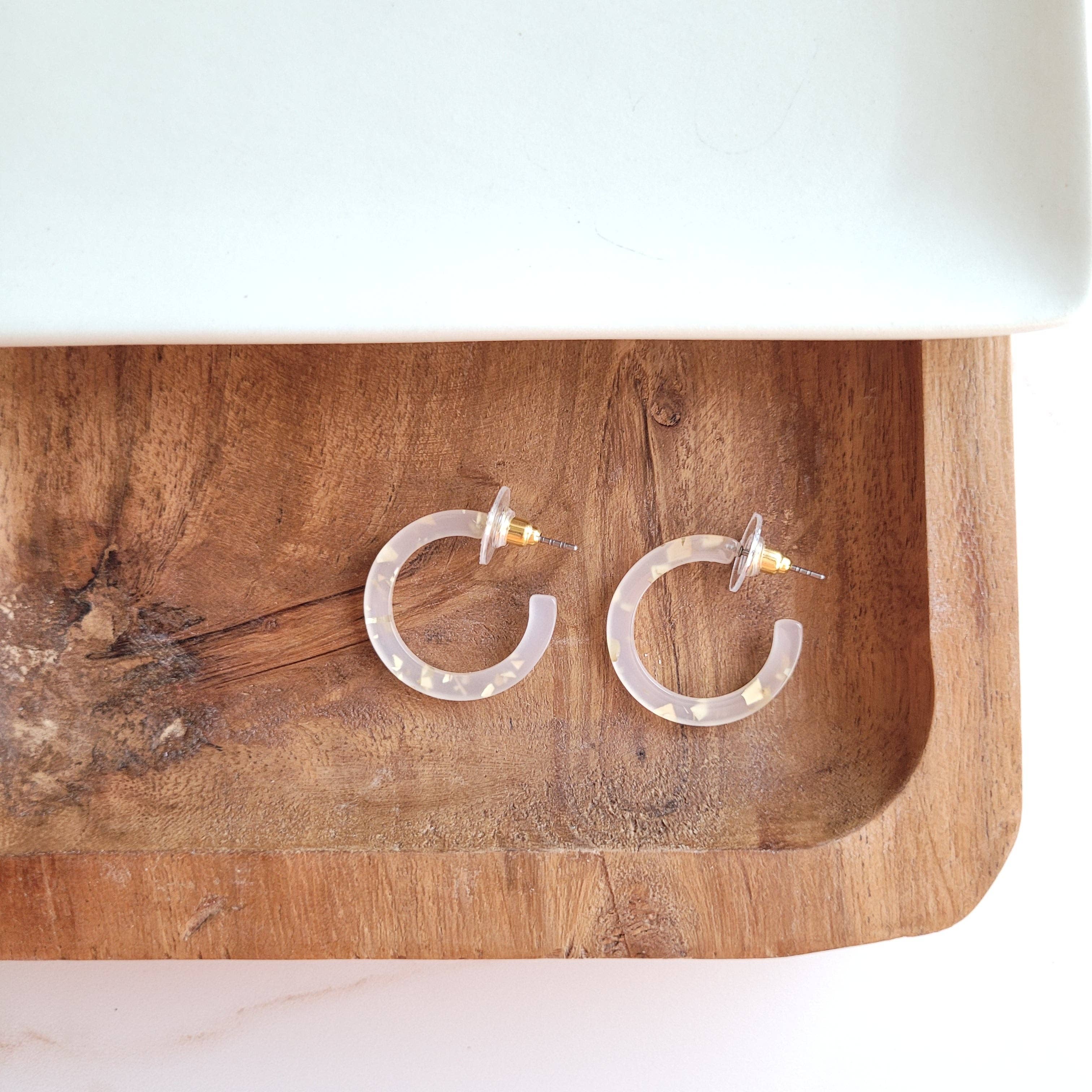 Cam Mini Hoops - Gold Flake // Earrings, Gift