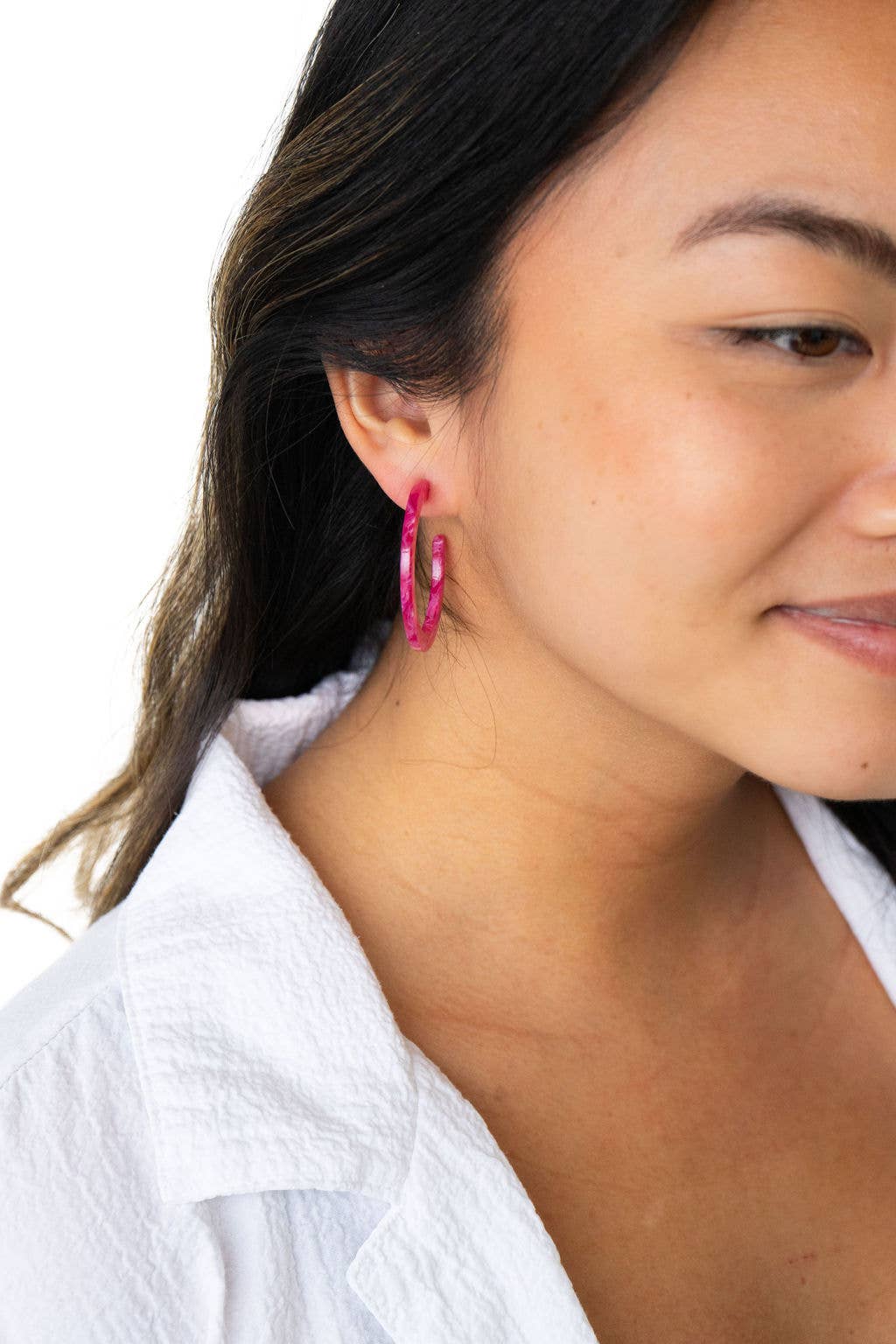 Camy Hoops - Raspberry // Earrings, Jewelry, Gifts