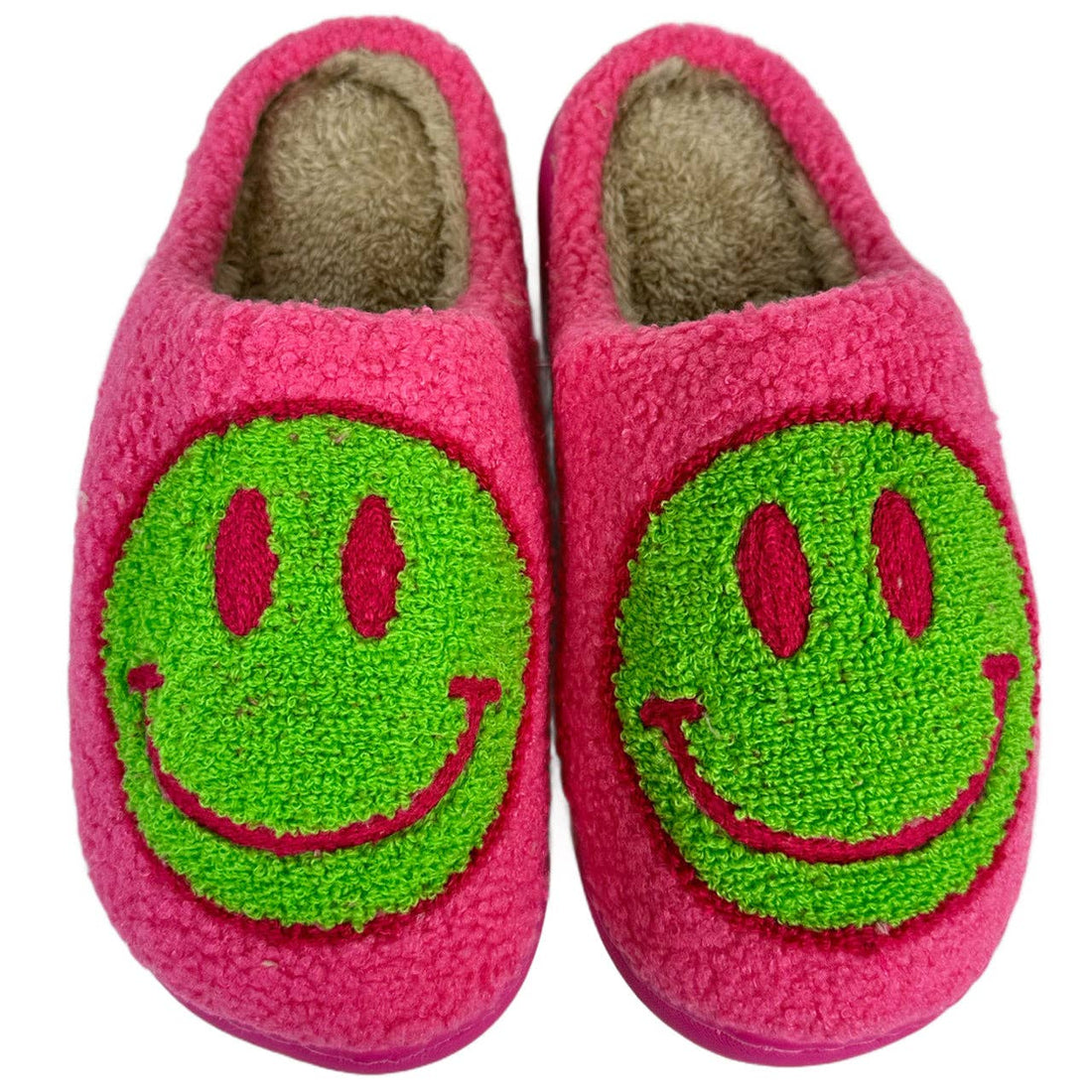 SF-1120 Green Smile Hot Pink Slippers: S/M