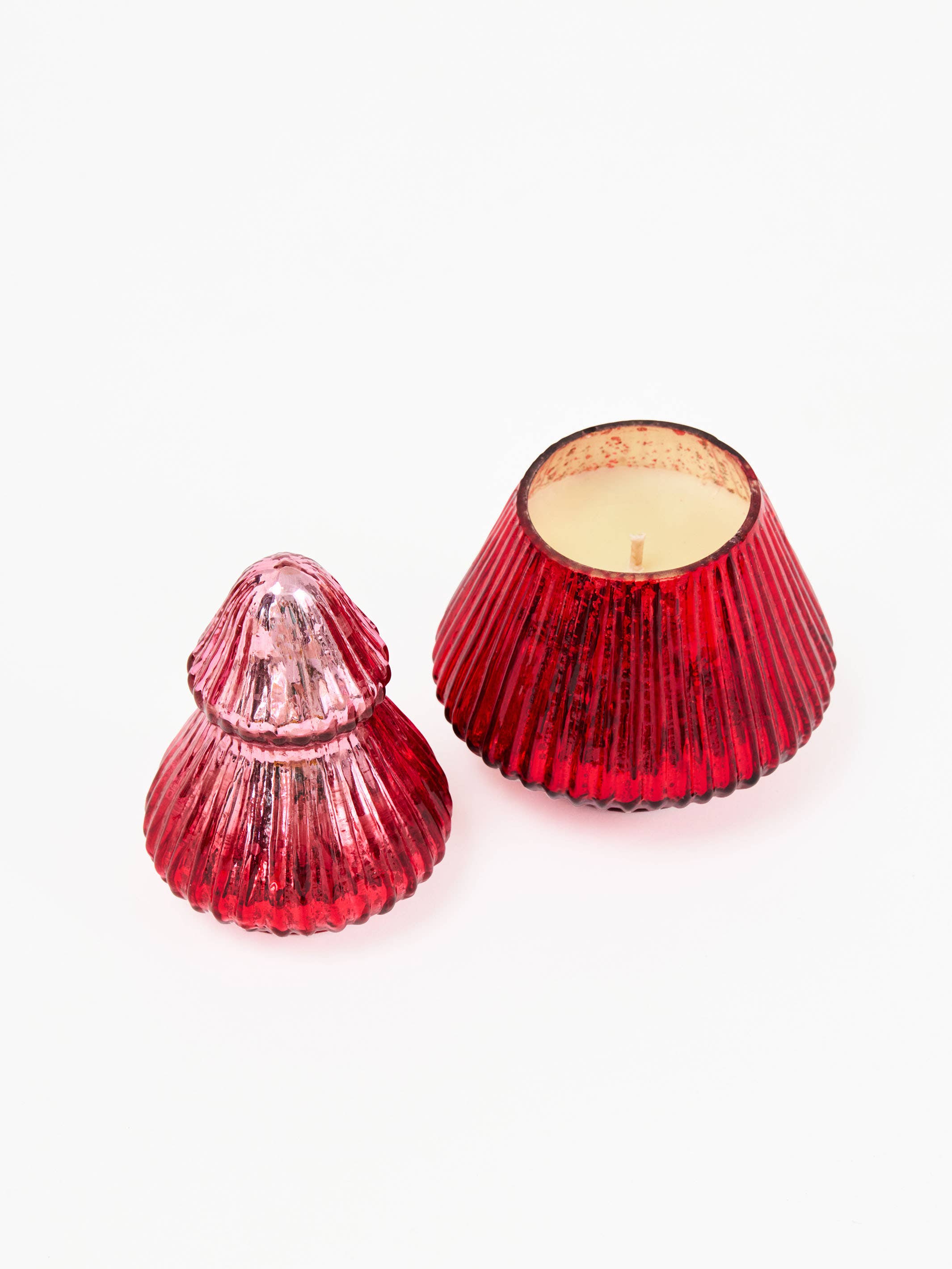 Tree Candle 7" Red Mercury