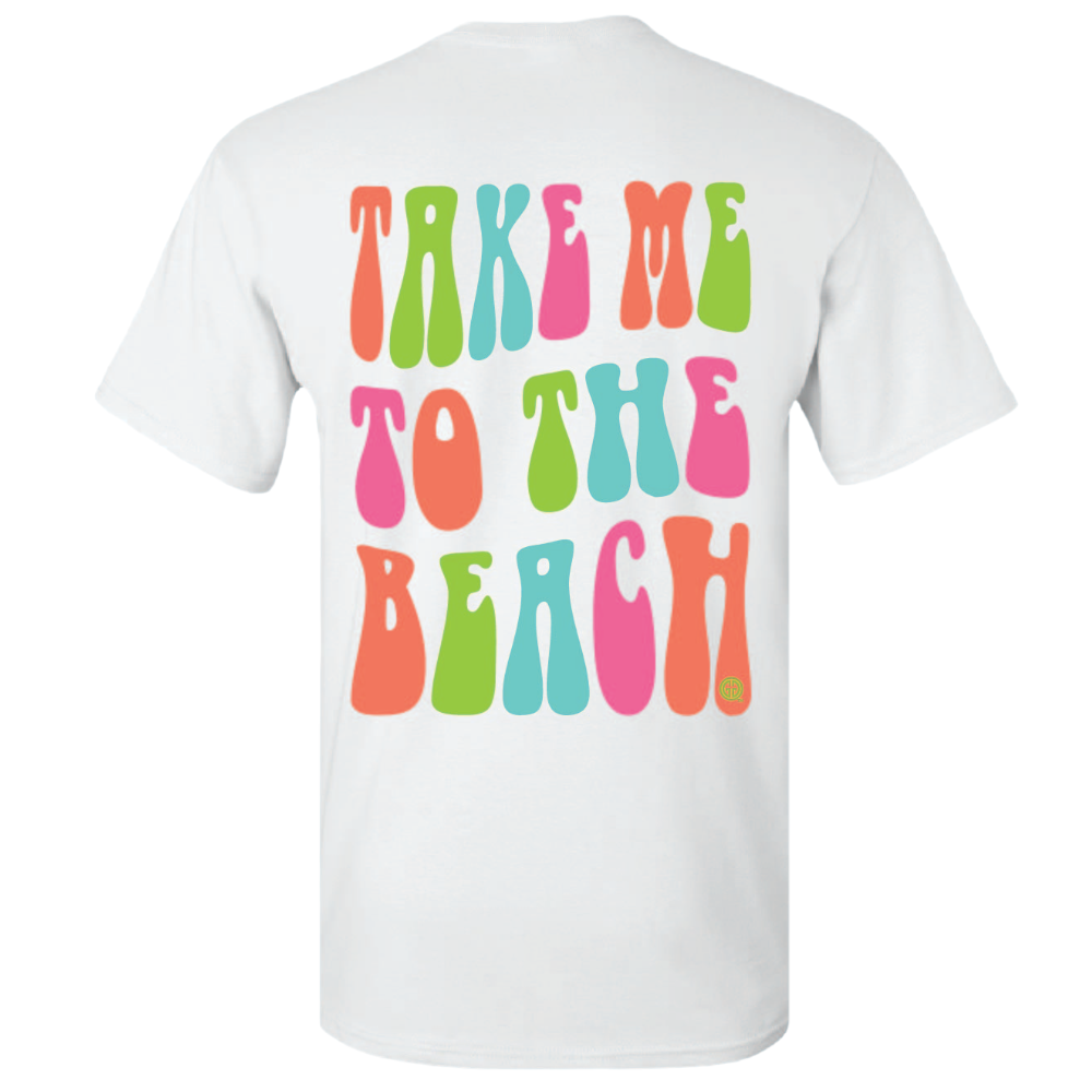 2582 To the Beach Summer Lovin Short Sleeve Graphic Tee: White / Adult X-Large