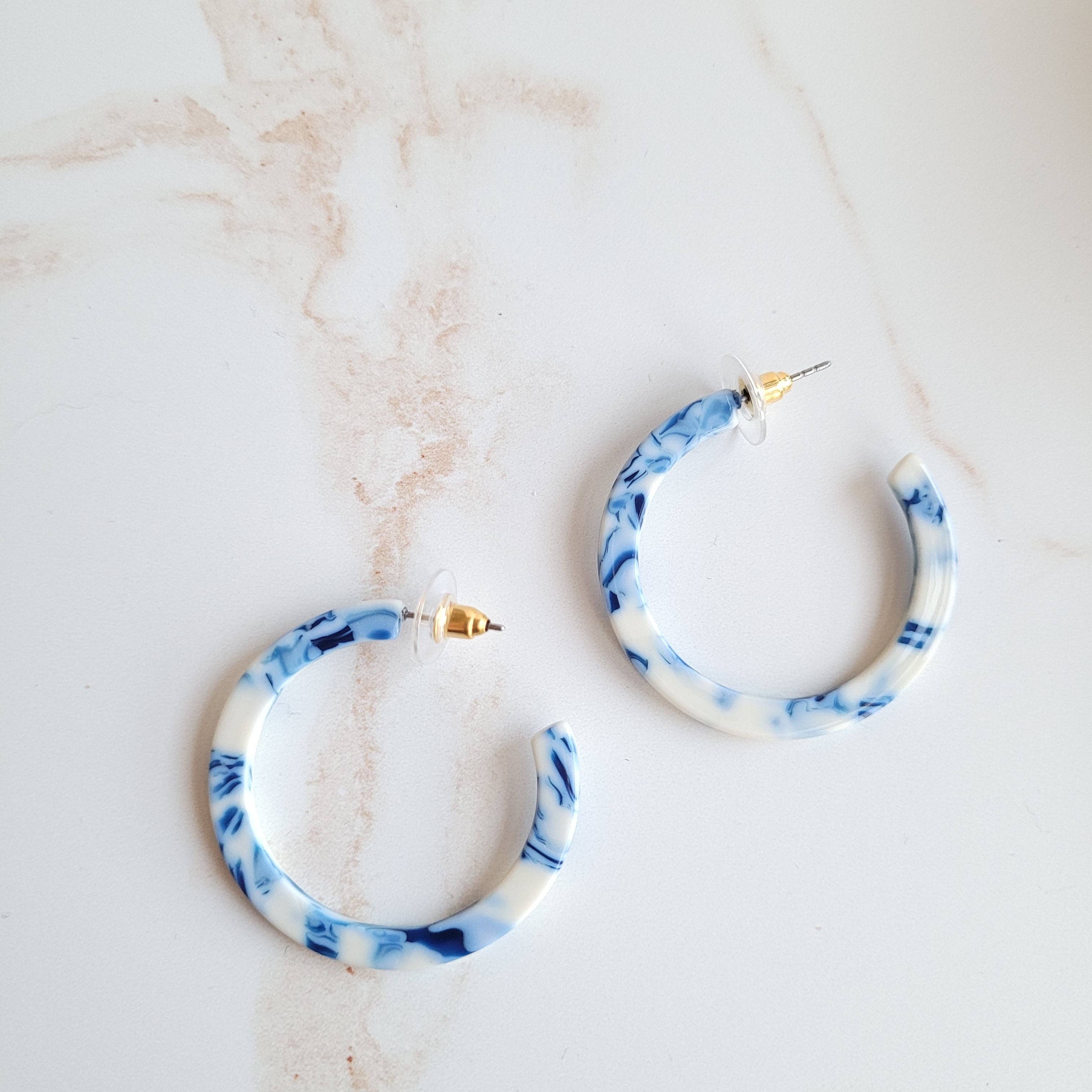 Camy Hoops - Greek Goddess Blue // Earrings, Gifts