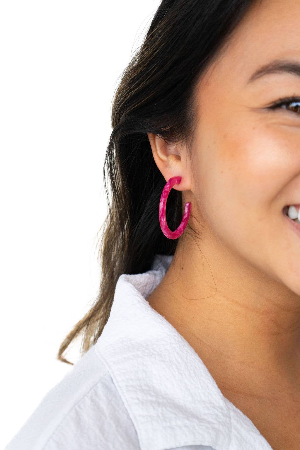 Camy Hoops - Raspberry // Earrings, Jewelry, Gifts