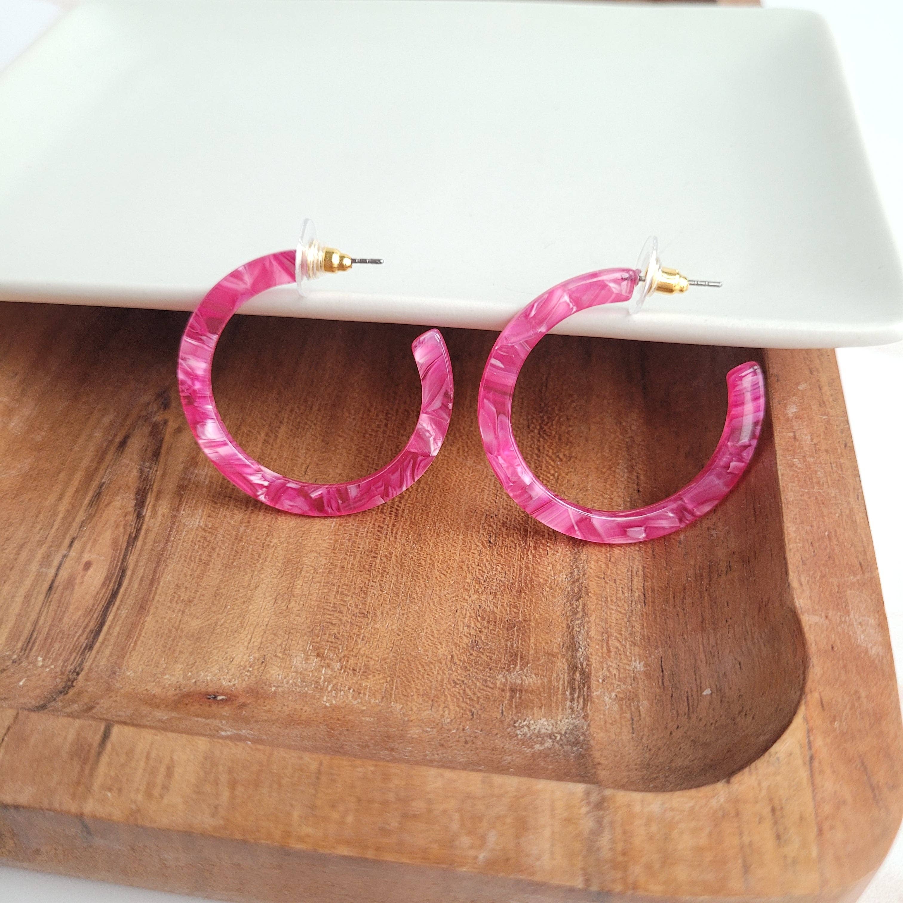 Camy Hoops - Raspberry // Earrings, Jewelry, Gifts