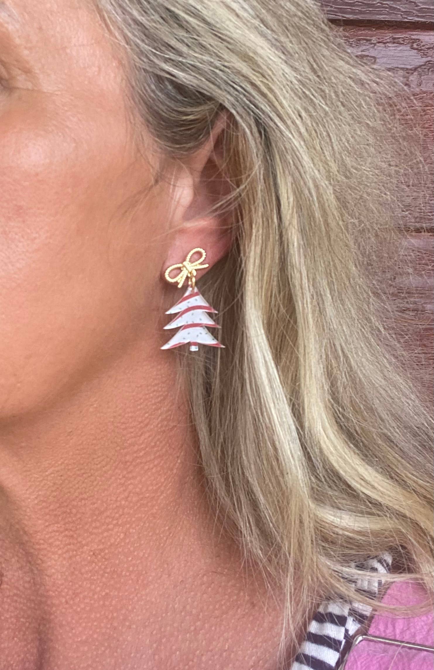Christmas Cake Festive Acrylic Earrings: Small 1.25"
