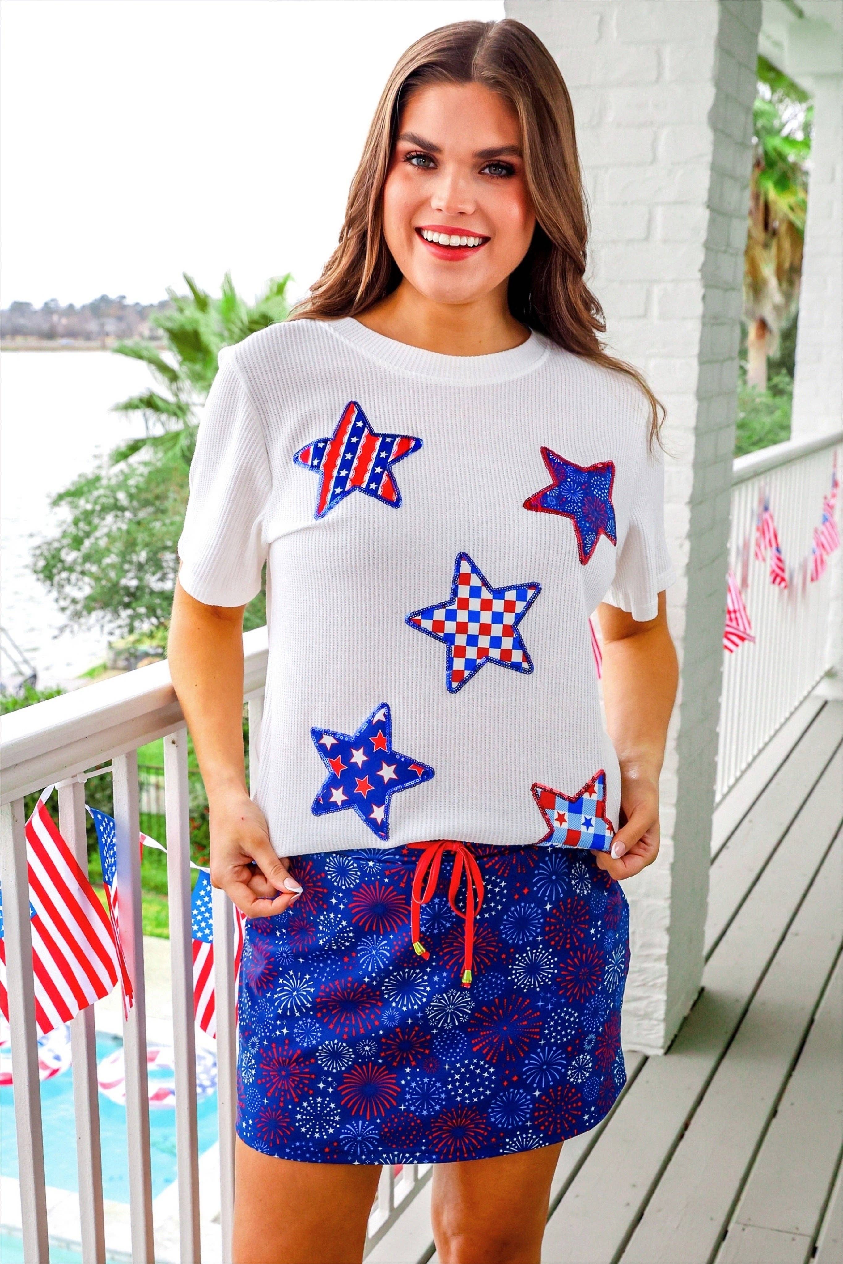 Red White and Boom Skort: Navy / XL