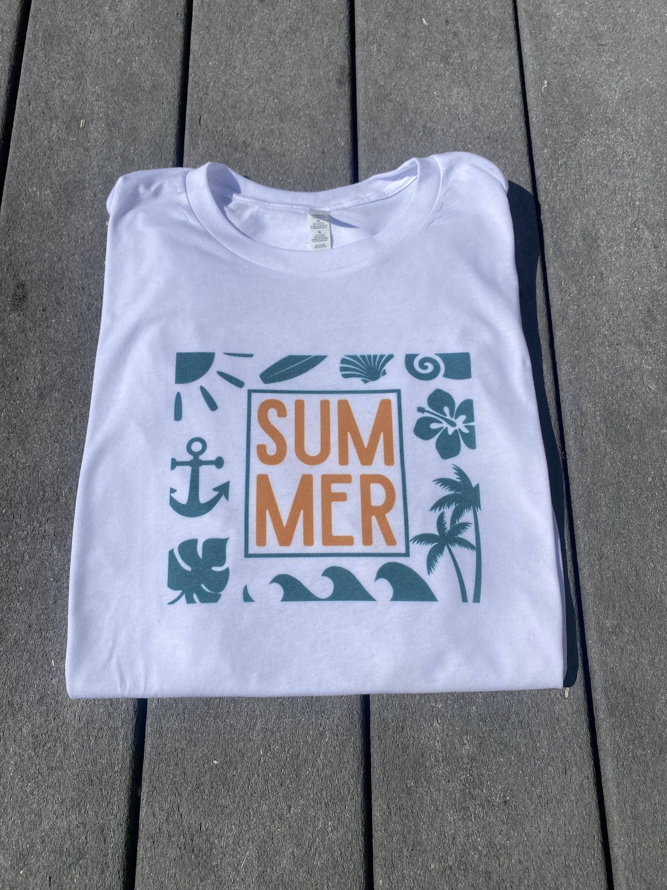 Summer White Tshirt: S