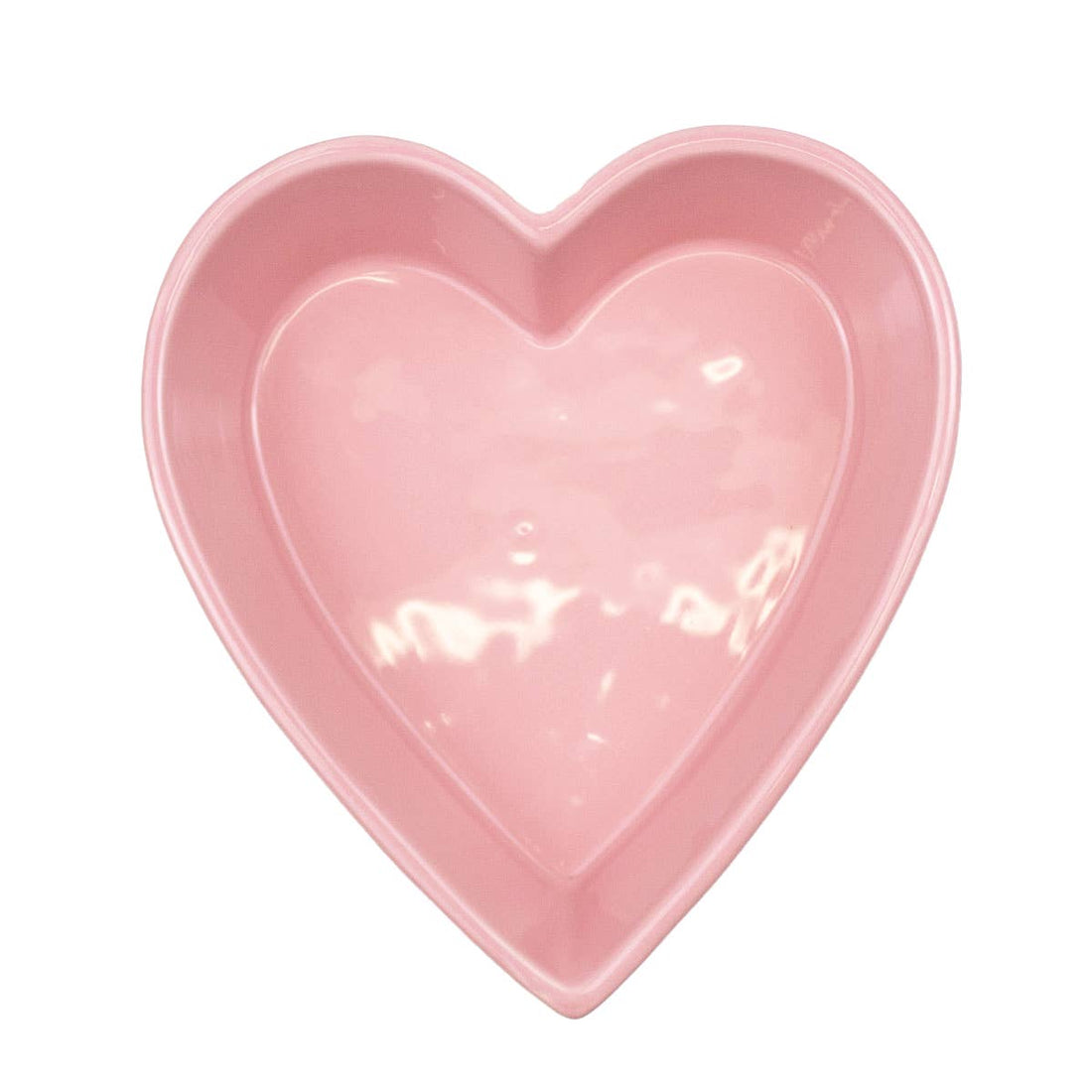 Heart Shaped Tidbit Dish Pink 8x7x2.25