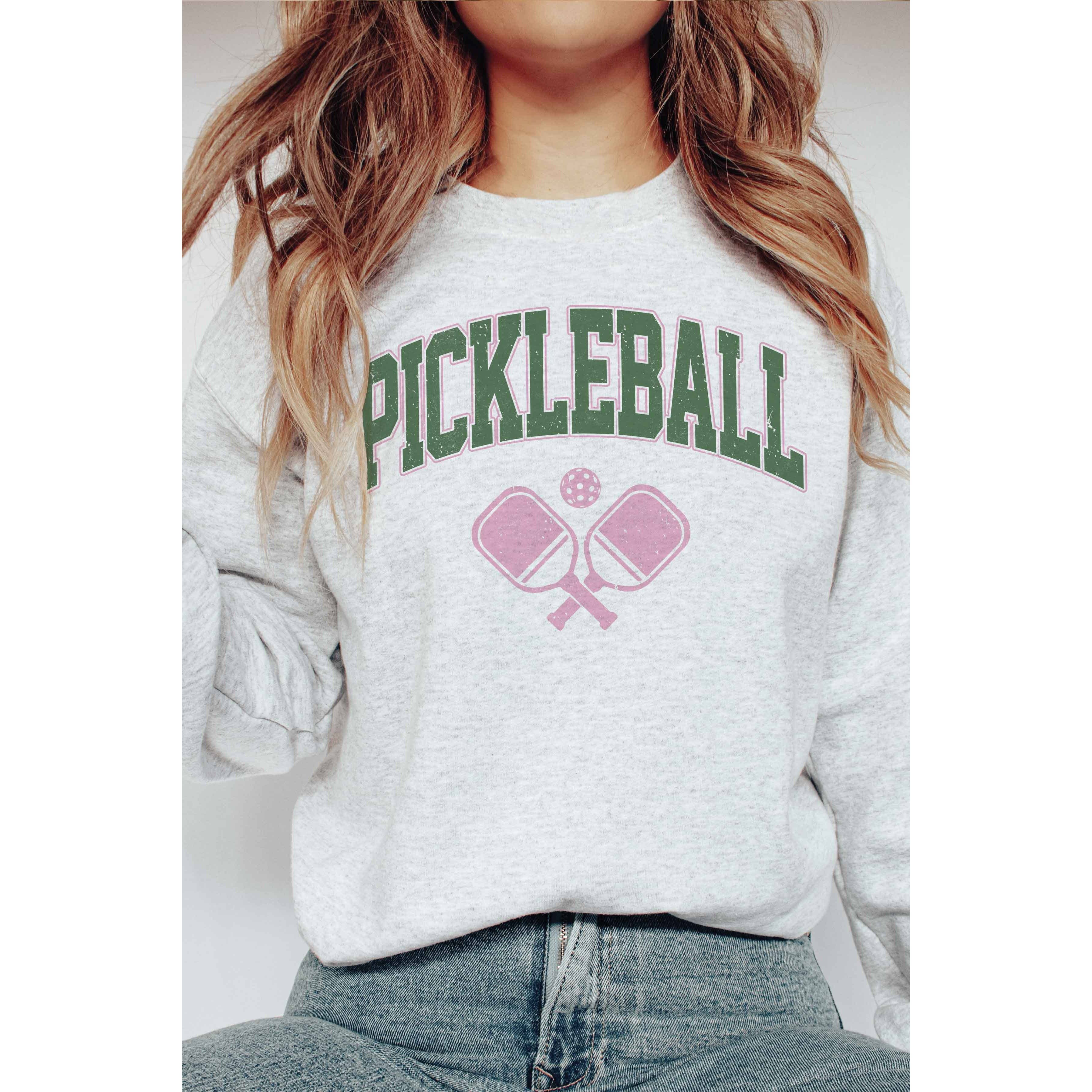 PICKLEBALL Graphic Sweatshirt: WHITE
