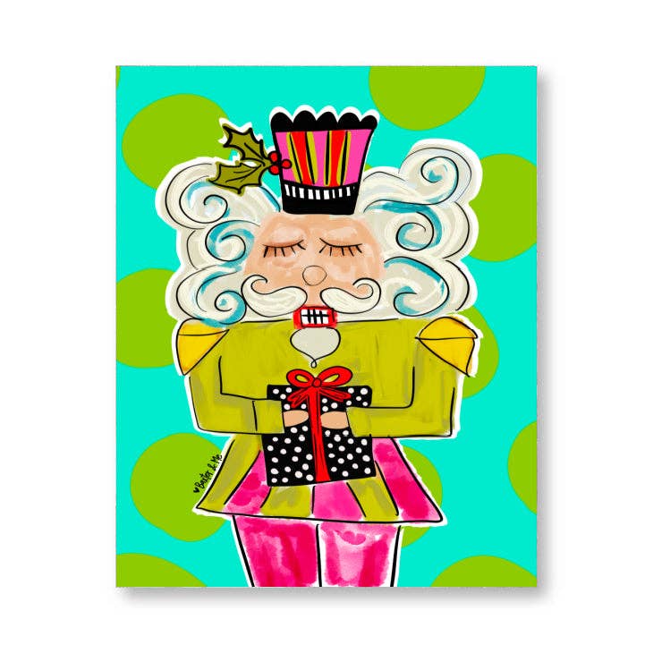 Funky Nutcracker Wrapped Canvas: 12" x 12" Baxter & Me