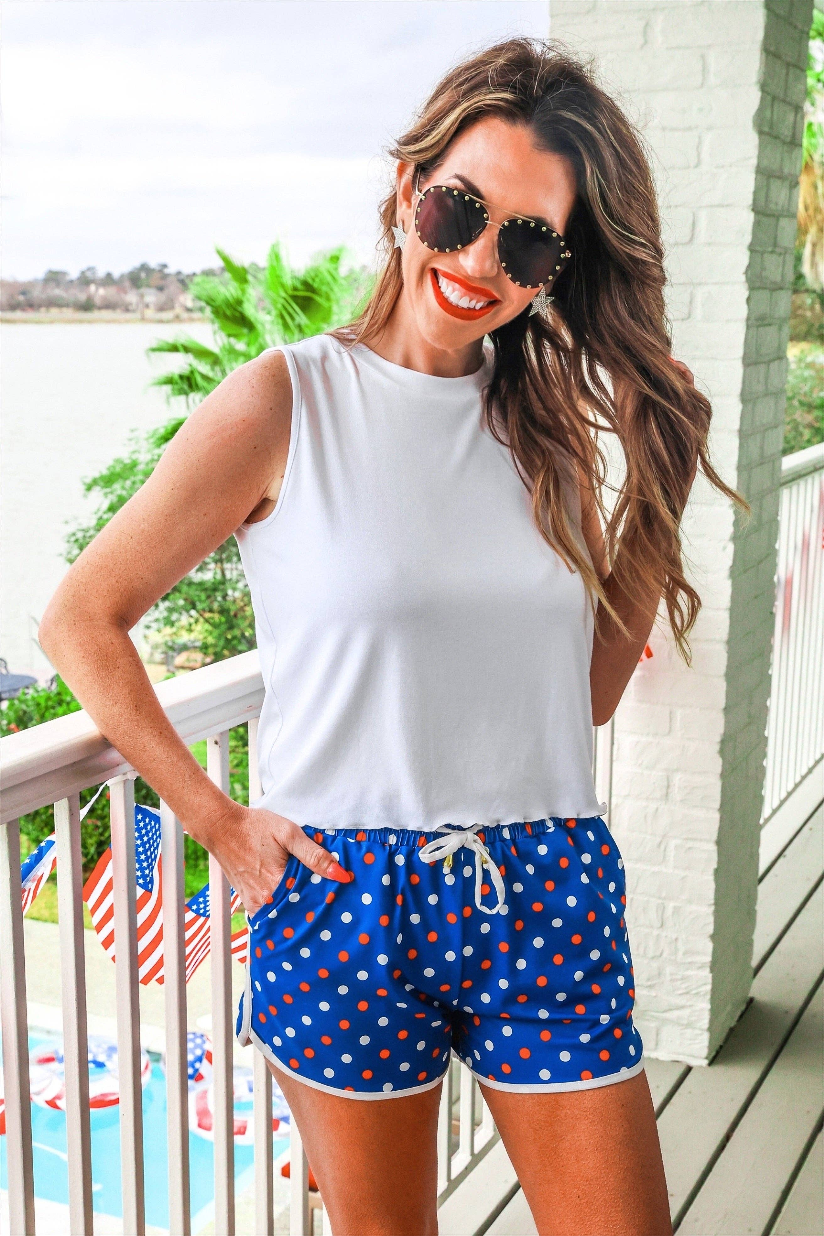 Americana Polka Dot Everyday Shorts: by Jess Lea