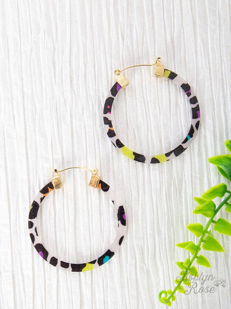 Transparent Hoop with Gold Earrings, Multi: Multi / One Size