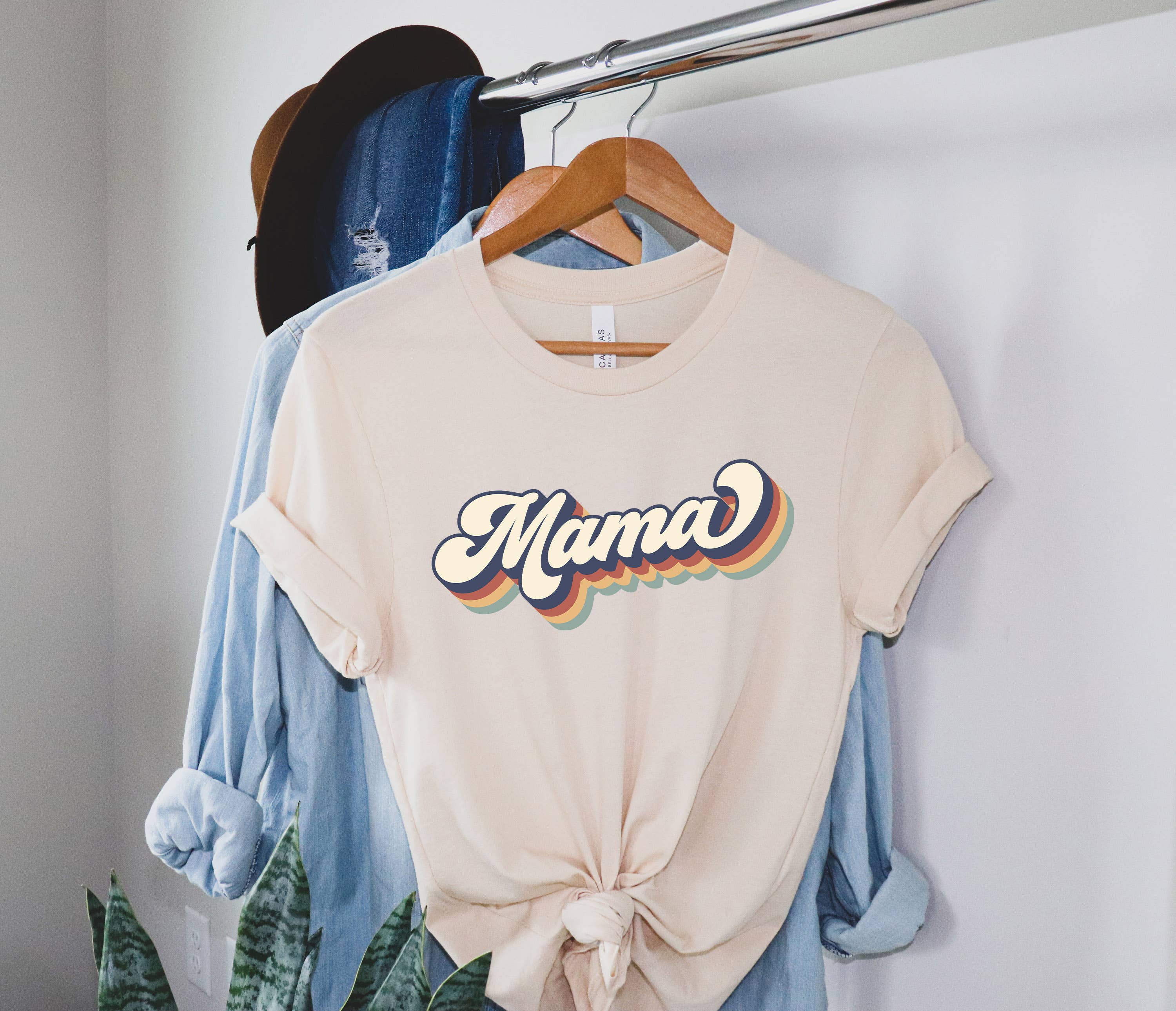 Retro Mama Shirt, Retro Shirt, Shirt for Mom, Mothers Day: Navy / XL