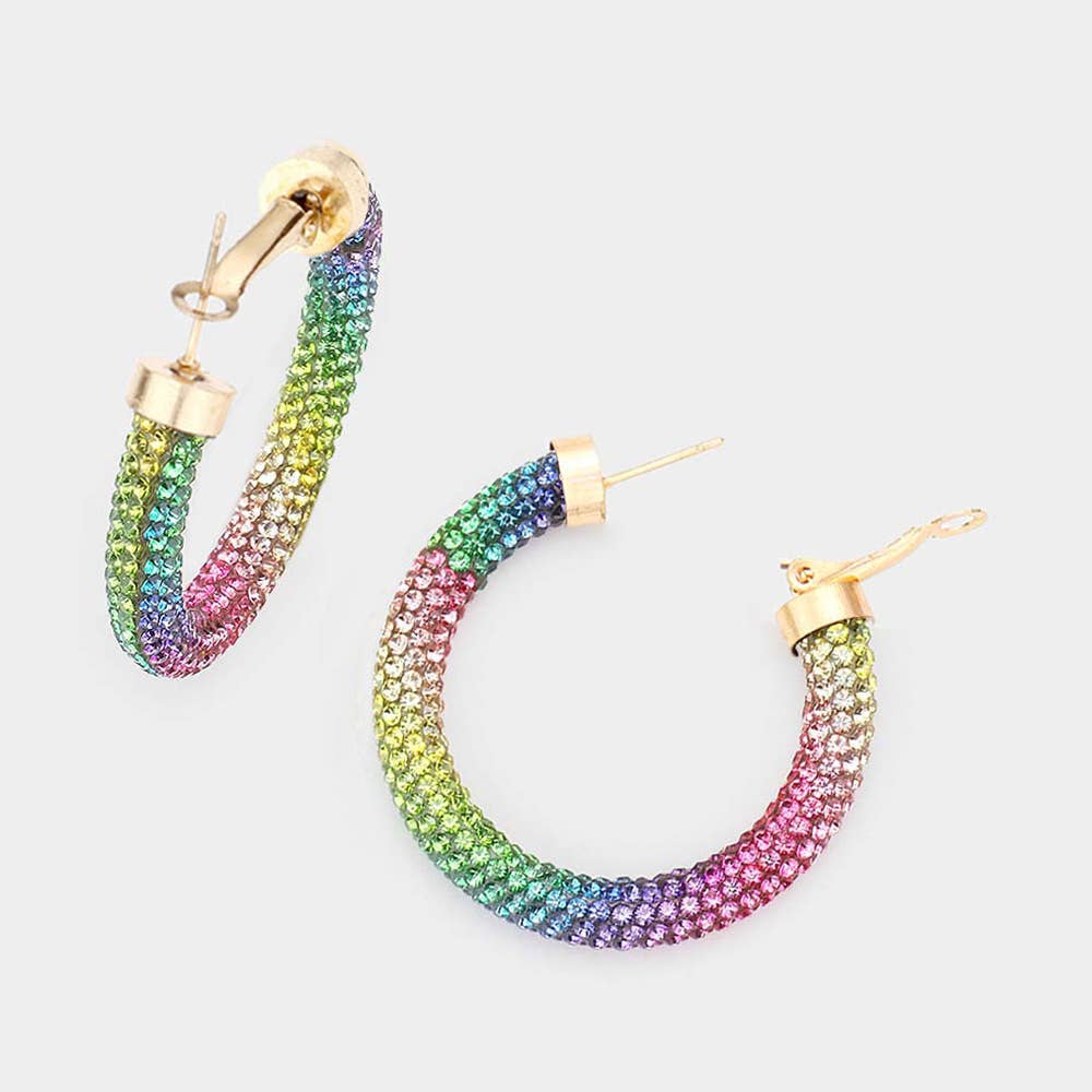 Rhinestone Pave Hoop Earrings
: Rdmt
