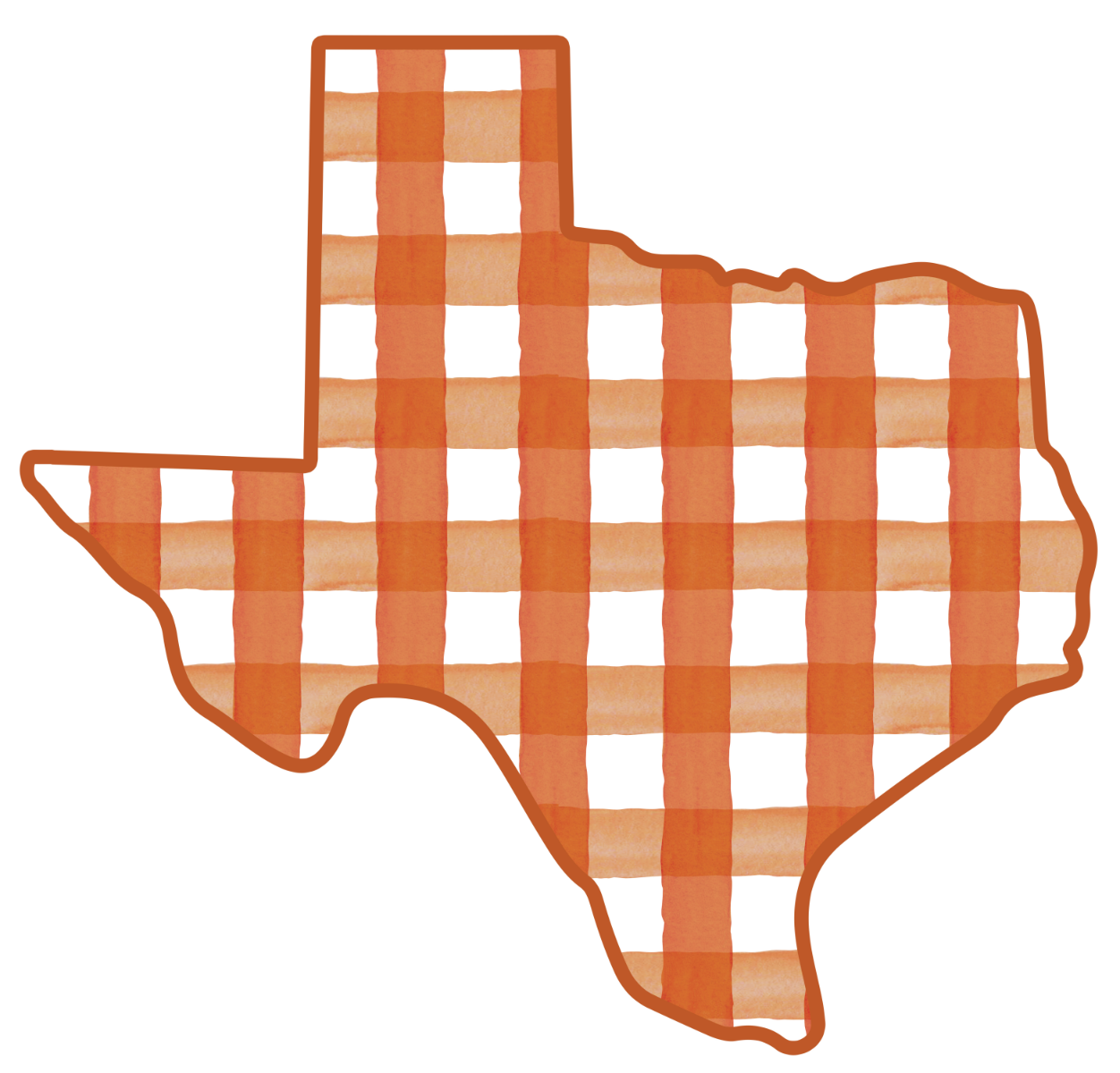 Plaid Texas (Burnt Orange)- Door Hanger: Yes- Please Include the Bow
