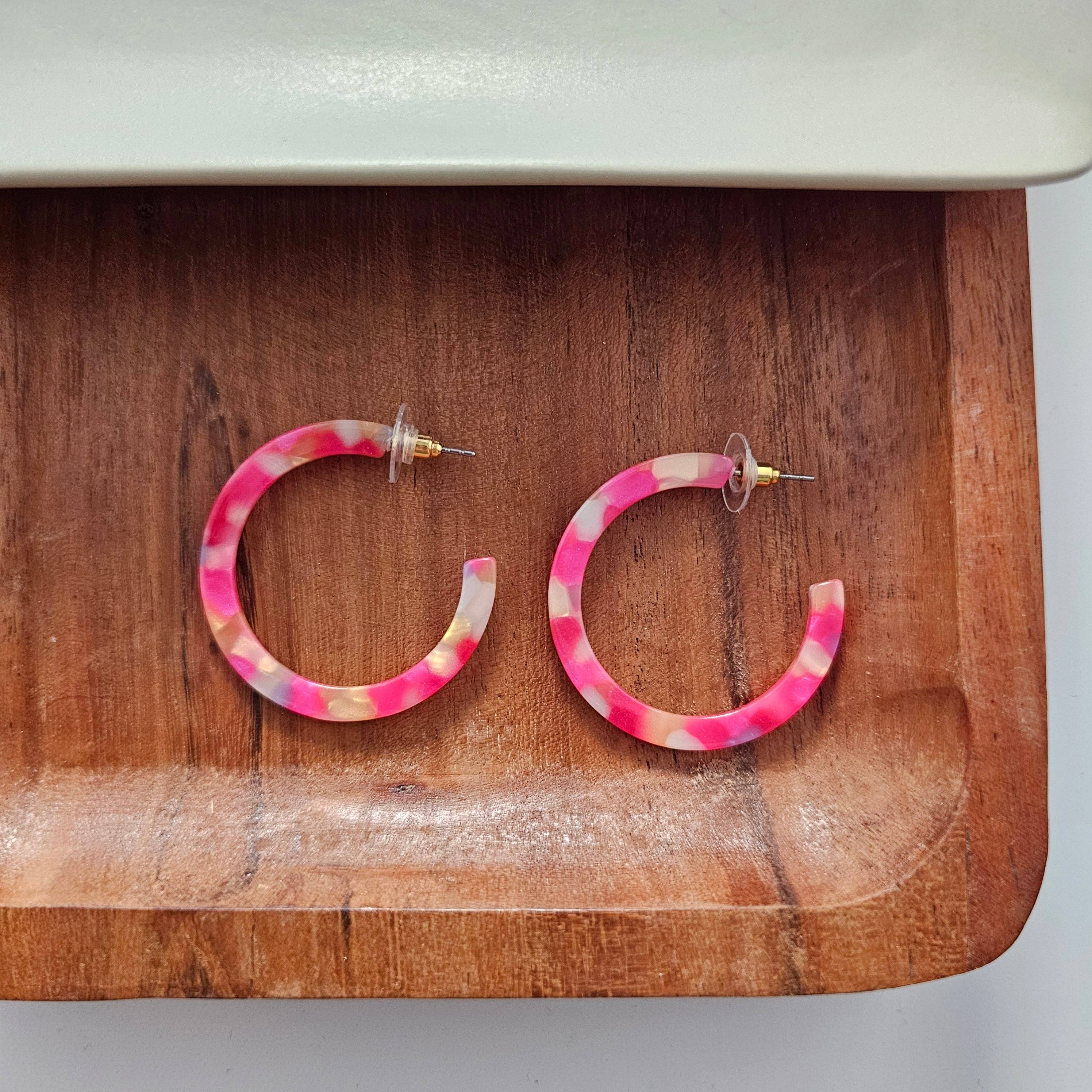 Camy Hoops - Tropical Pink // Earrings, Jewelry, Gifts