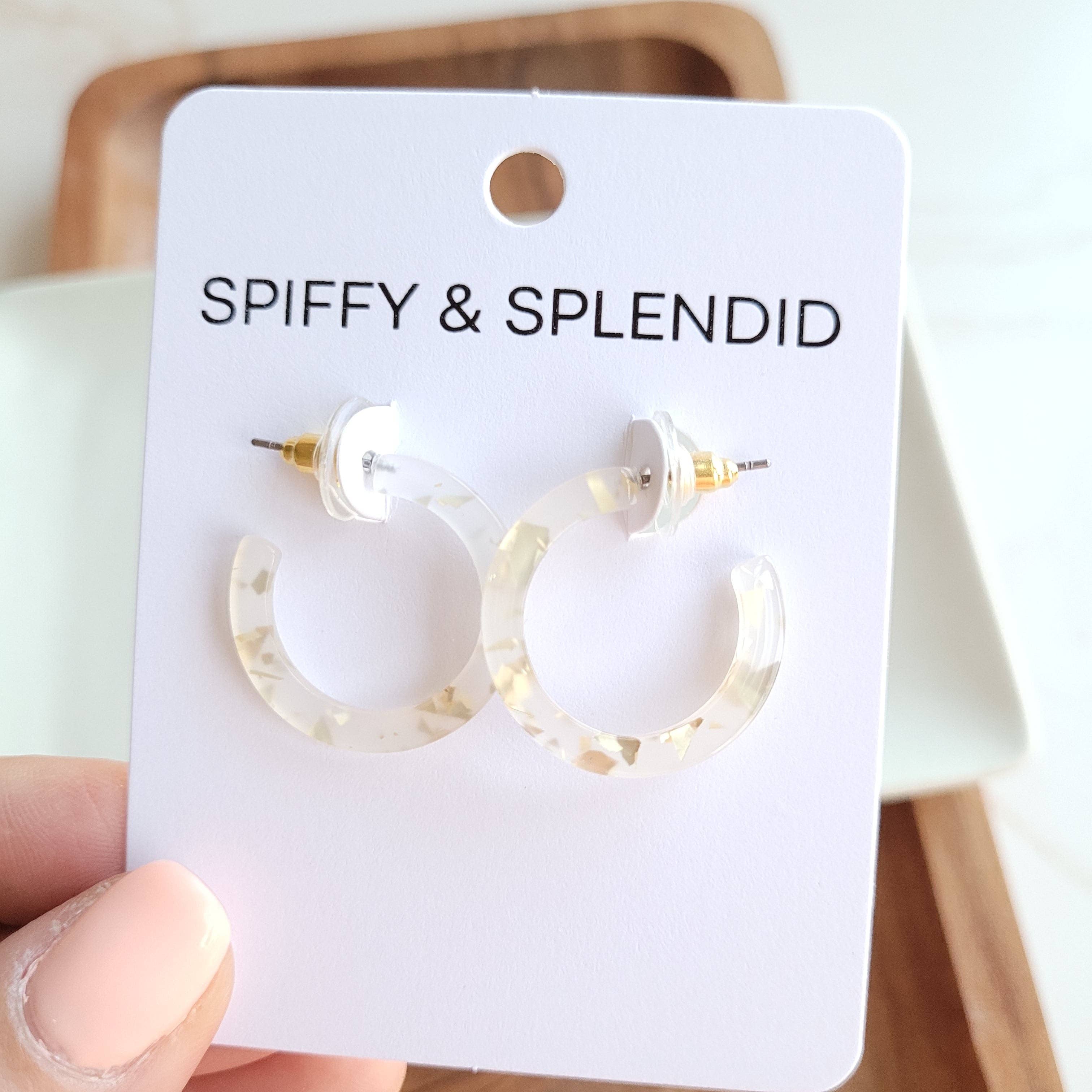 Cam Mini Hoops - Gold Flake // Earrings, Gift