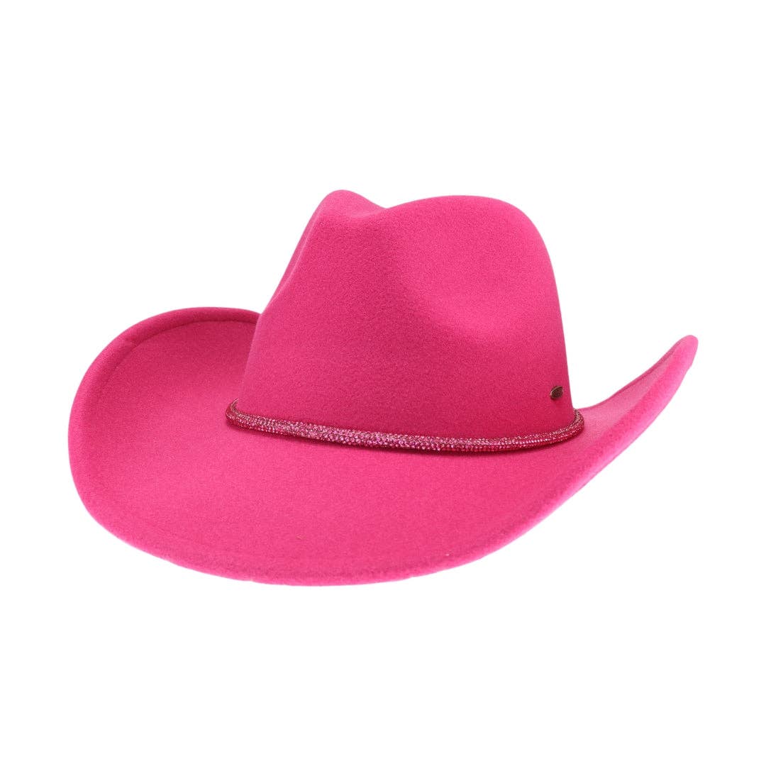 C.C Reno Vegan Fabric Cowboy Hat: Hot Pink