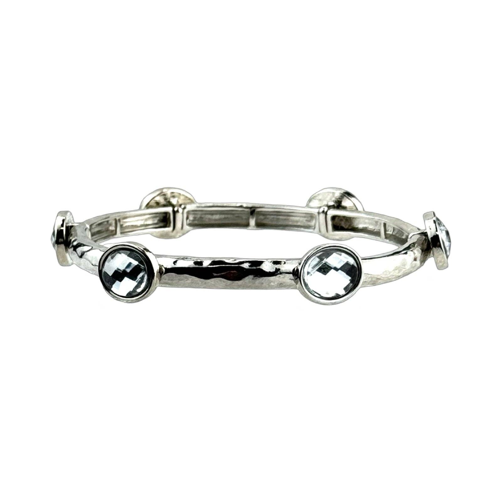 Faceted oval crystal bracelet: Champagne
