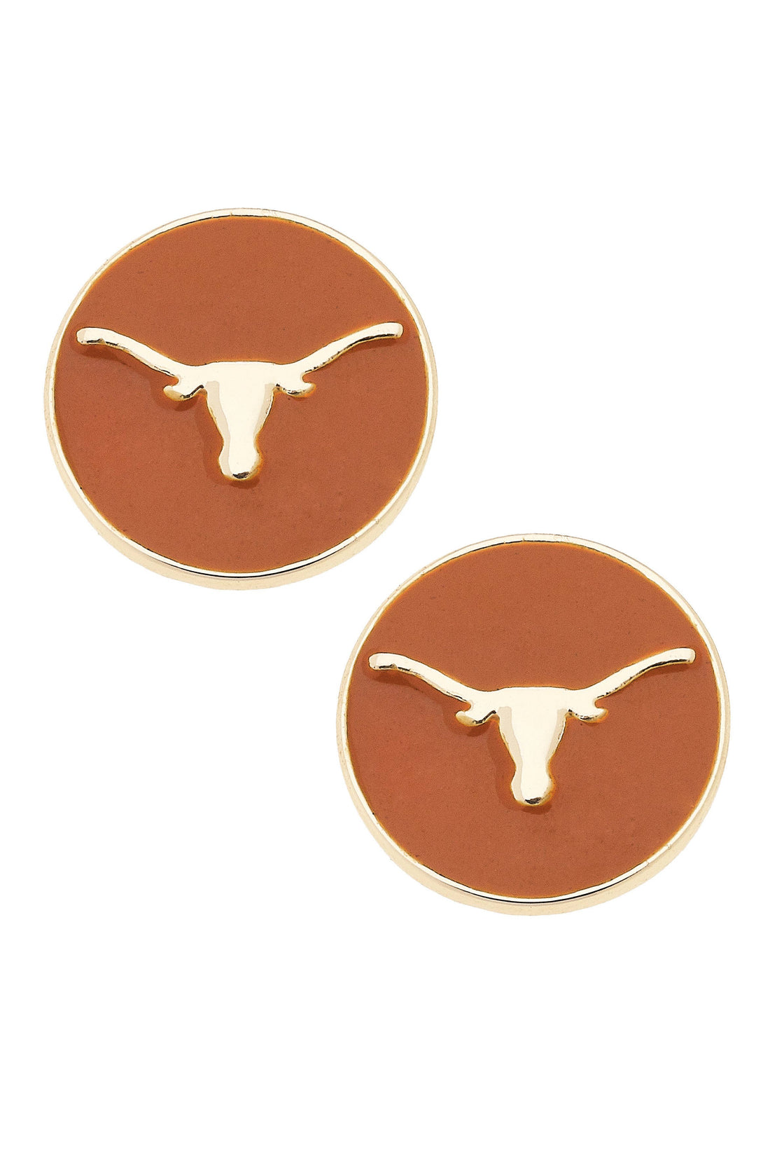 Texas Longhorns Logo Circle Stud Earrings
