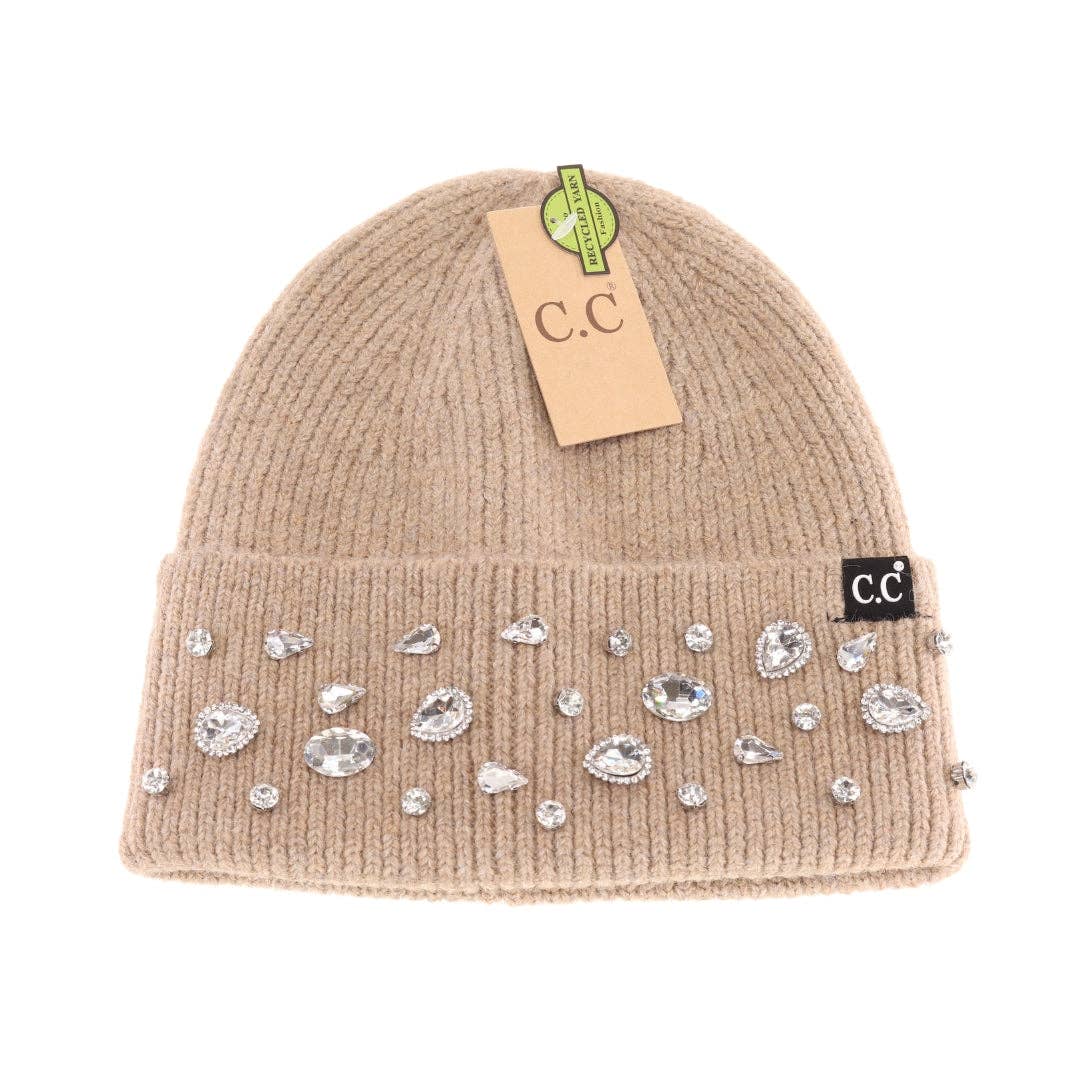 Rhinestone Charm Cuff C.C Beanie HTE0011: Camel