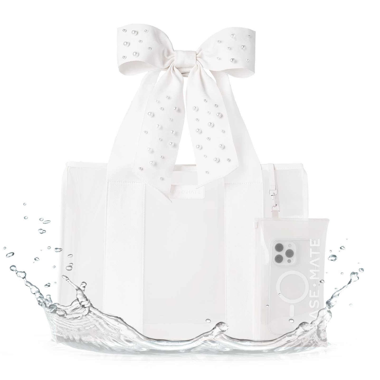 Case-Mate Ivory Pearl Bow Jelly Tote Bag Bride