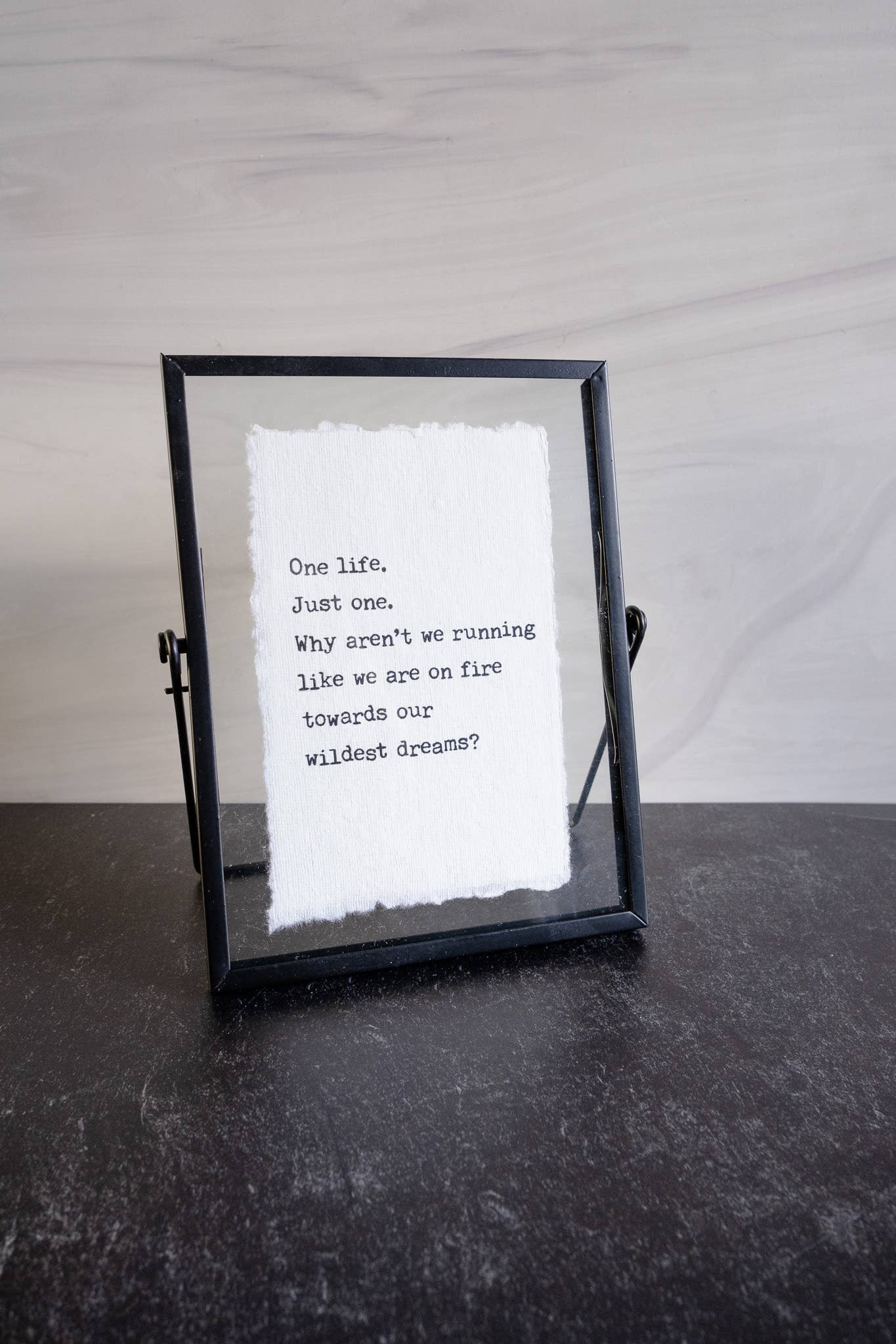 C.S. Lewis Quote | Vintage Linen Print Floating Frame: Sometimes fear does not subside- by Hart Design Co