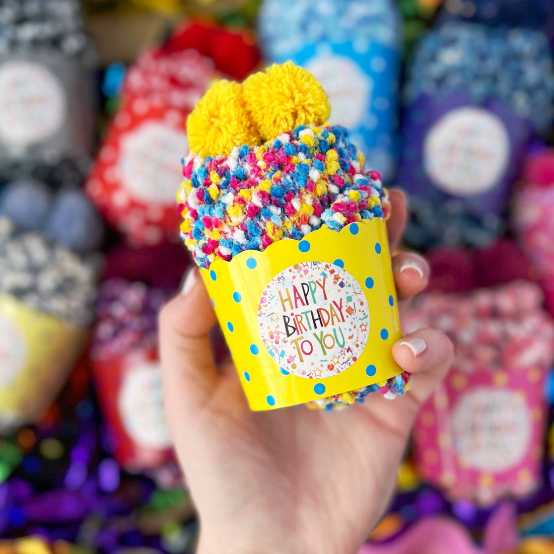 "Happy Birthday" Cozy Cupcake Socks | Confetti (Happy Birthday)