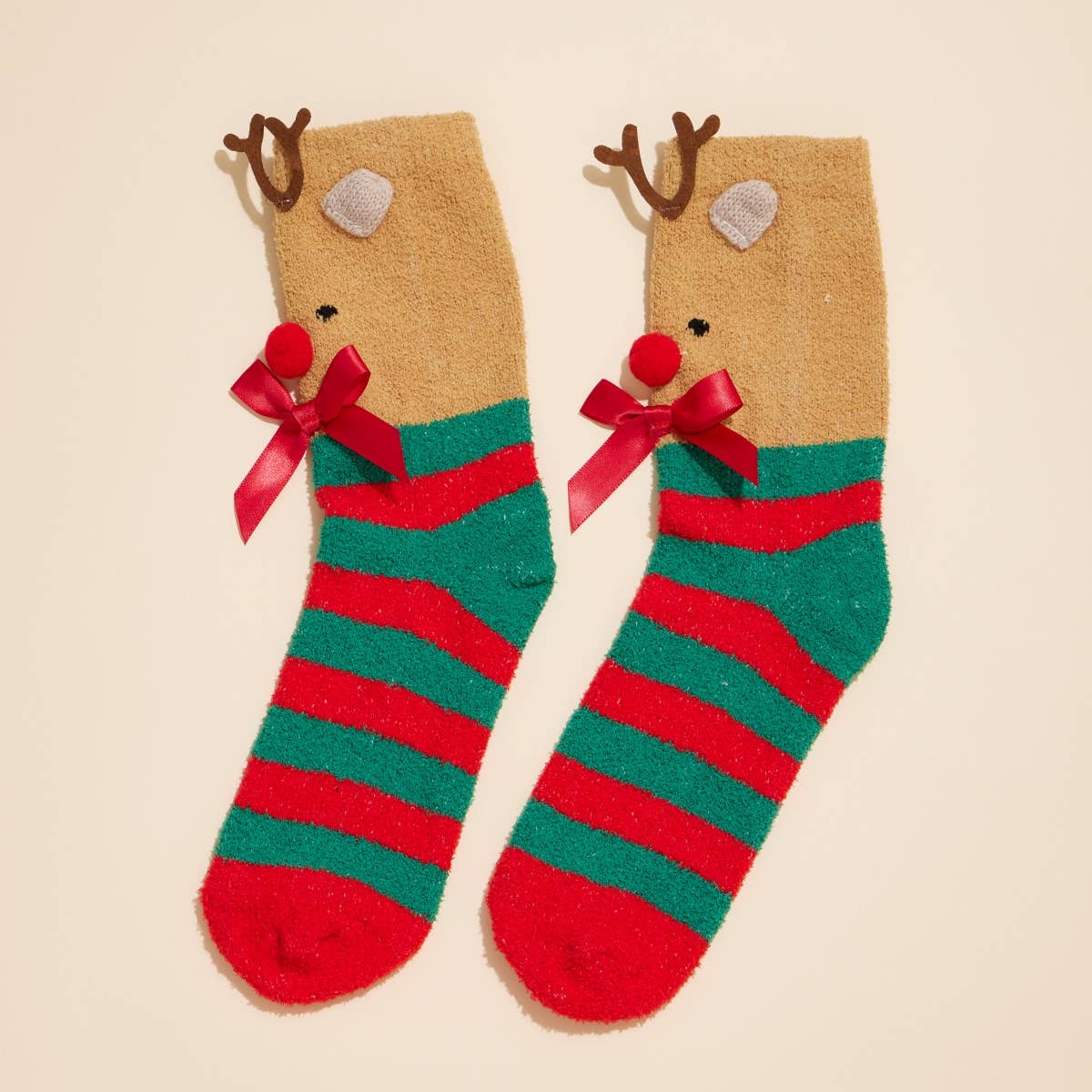 Christmas Fuzzy Socks Assorted Pack of 4: Assorted / One / 4DS98001
