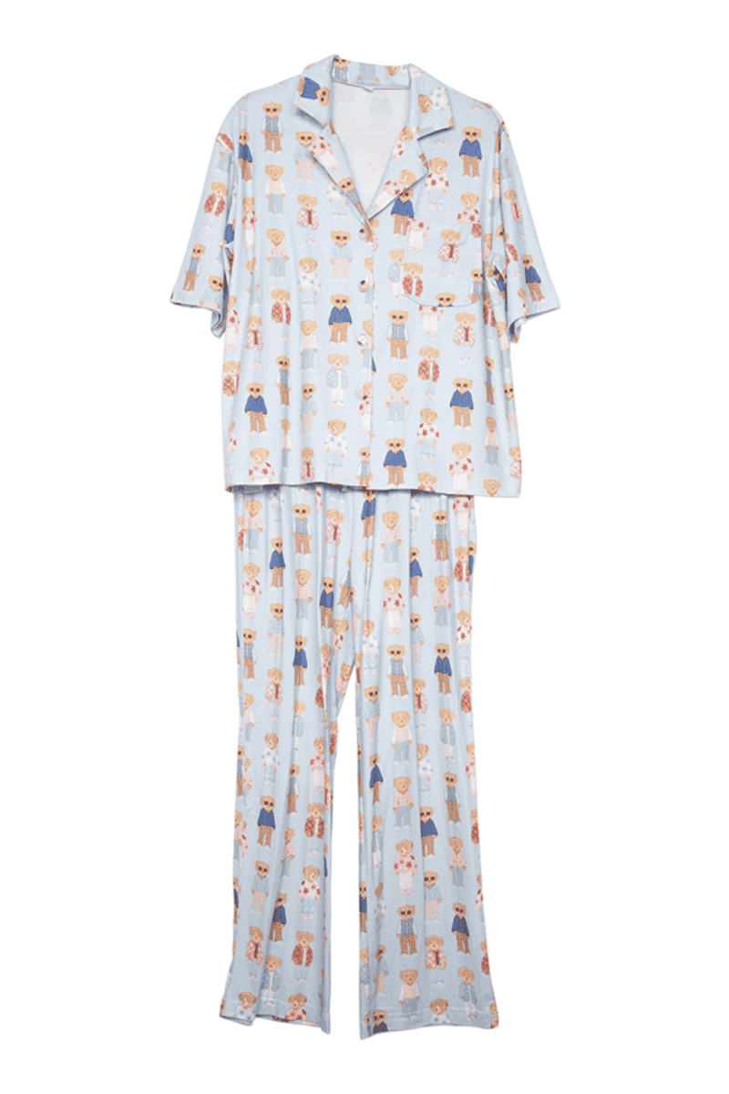 Teddy Bears PJ Sets Women: Light Blue / S