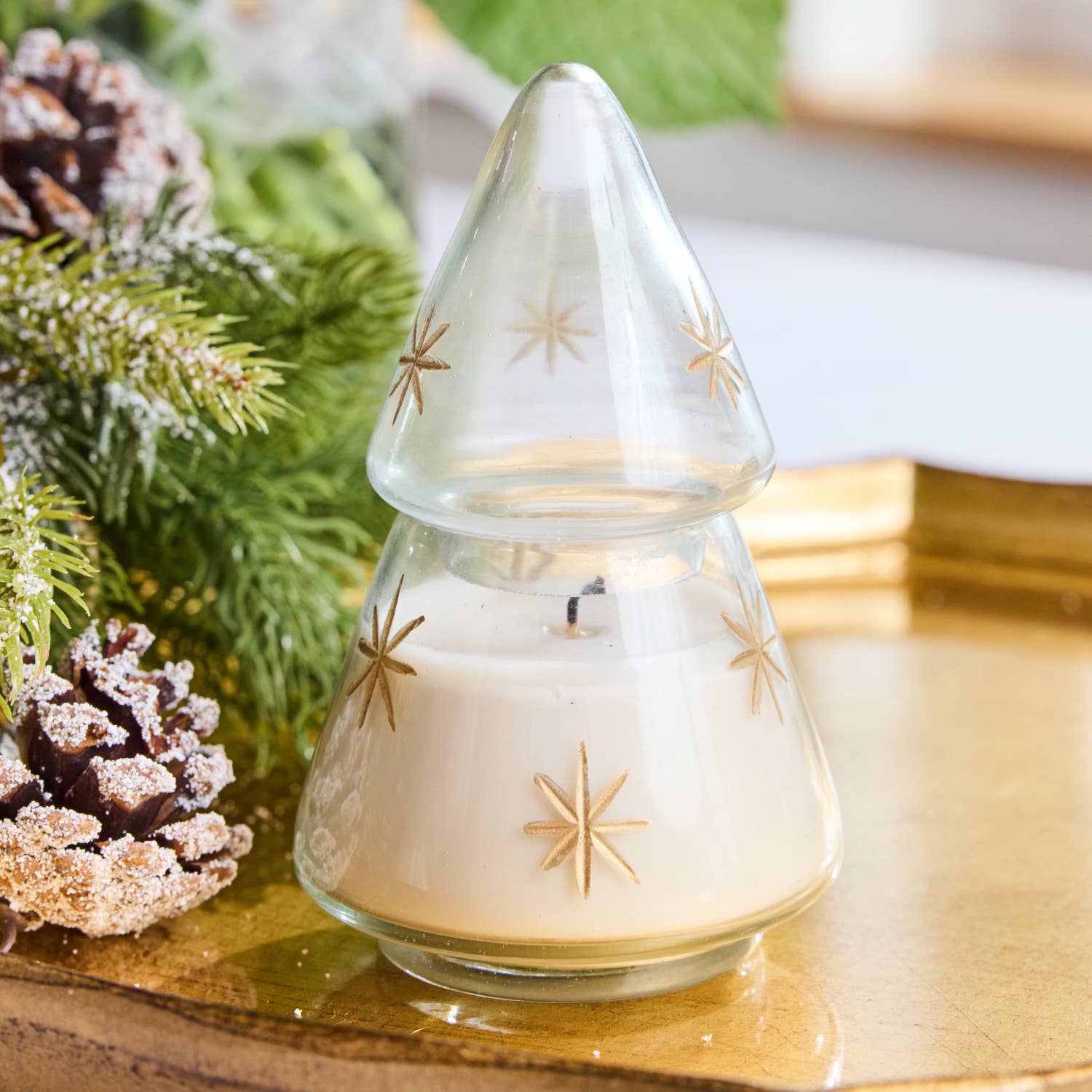 Tree Candle 7" Embossed Star