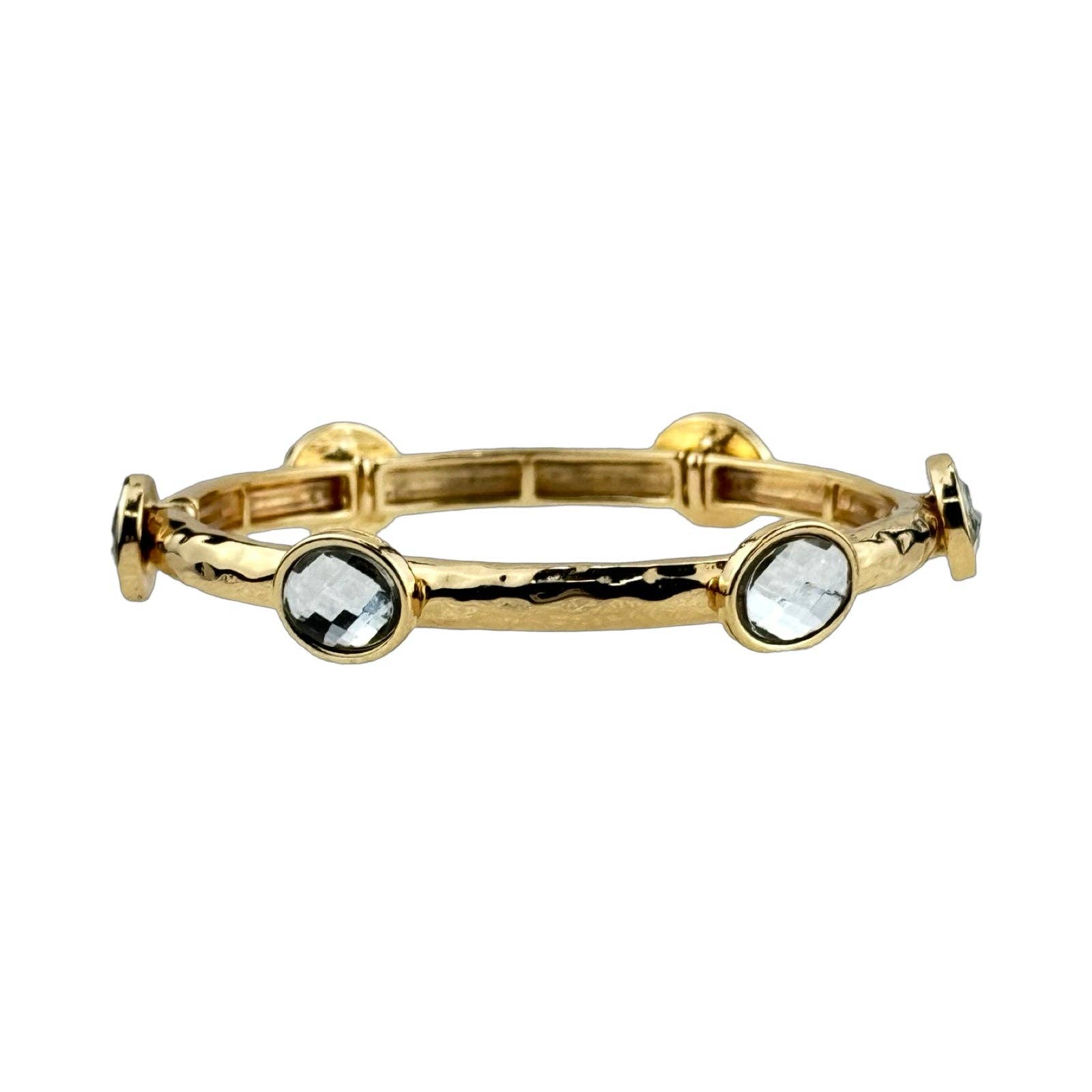 Faceted oval crystal bracelet: Champagne