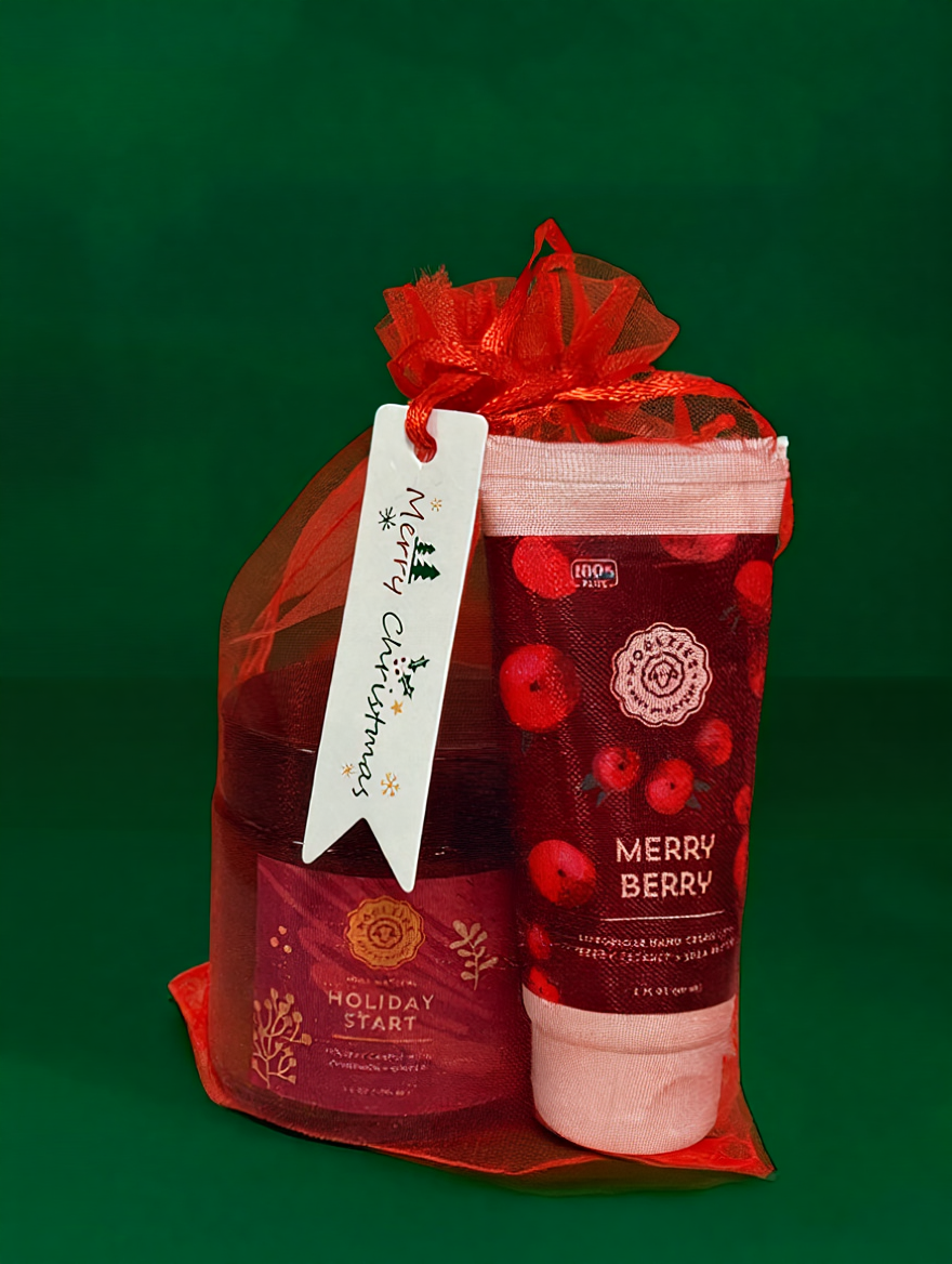 Holiday Hand Cream & Candle | Stocking Stuffer Gift-Ready