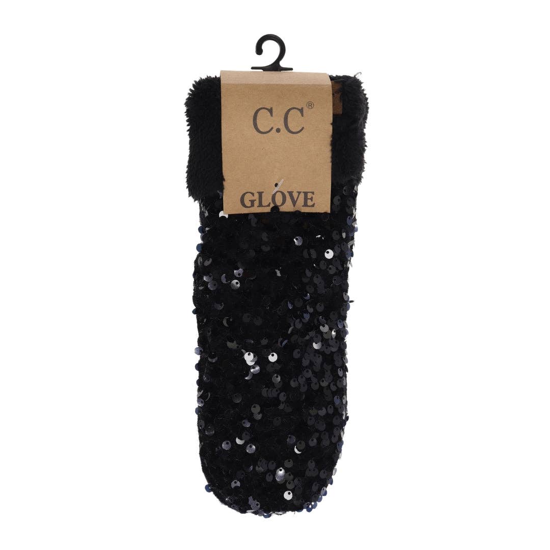 Sequin C.C Mittens MTE0012: Black