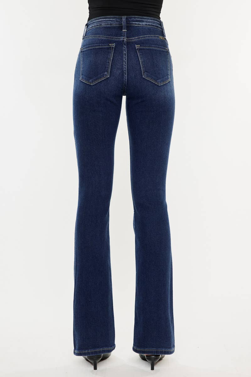 OPEN PACK HIGH RISE BOOTCUT JEANS-KC20004D: DARK / 9/28