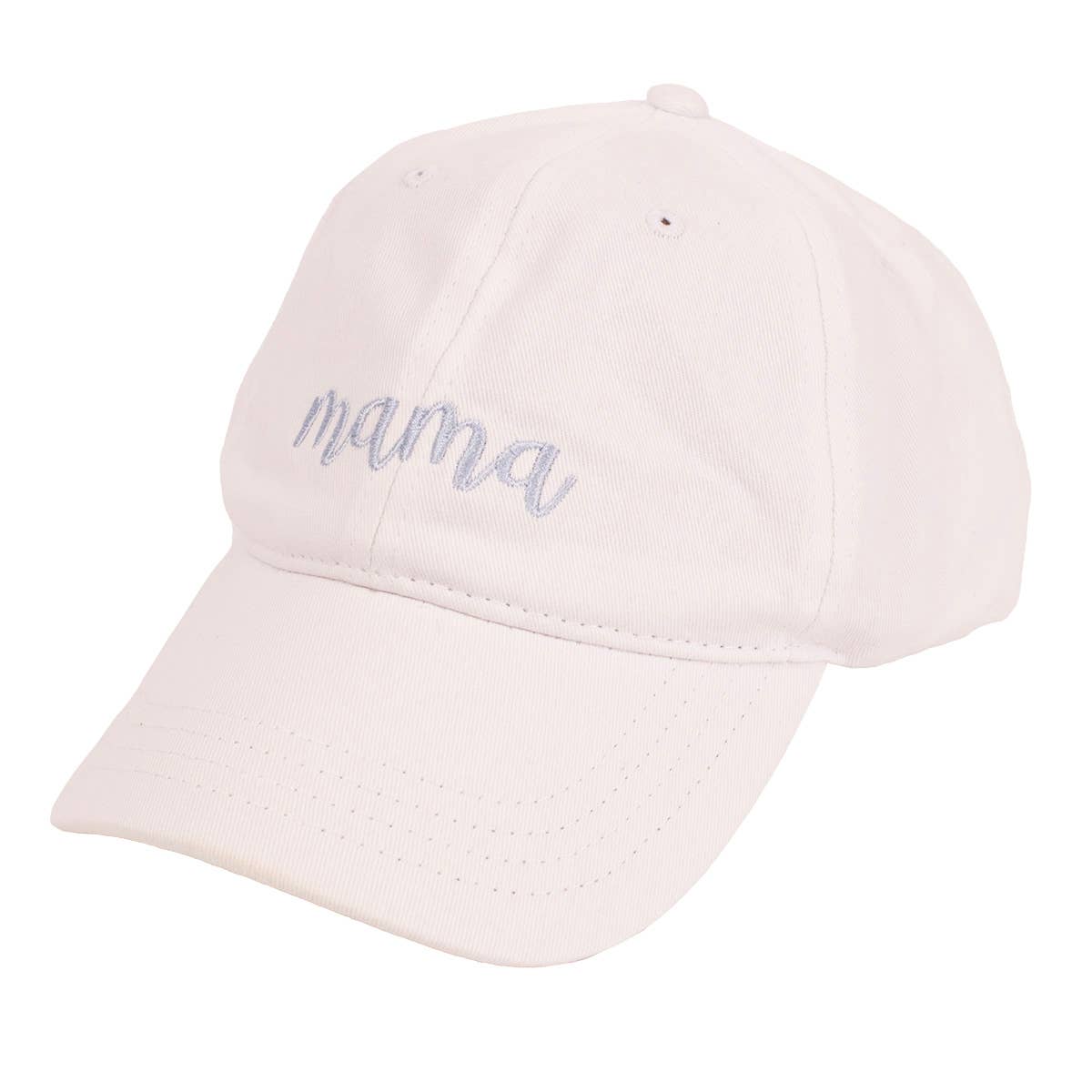 Mama Baseball Hat White/Blue One Size