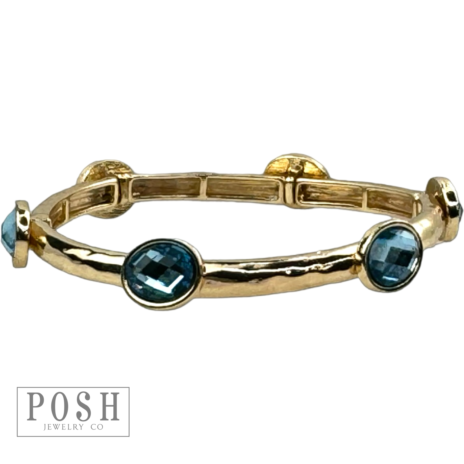 Faceted oval crystal bracelet: Blue