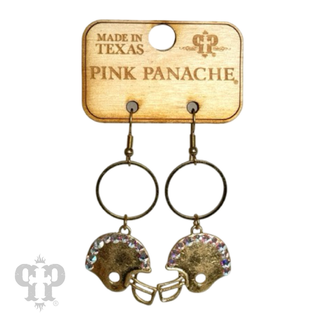 Football helmet earring E104: Gold