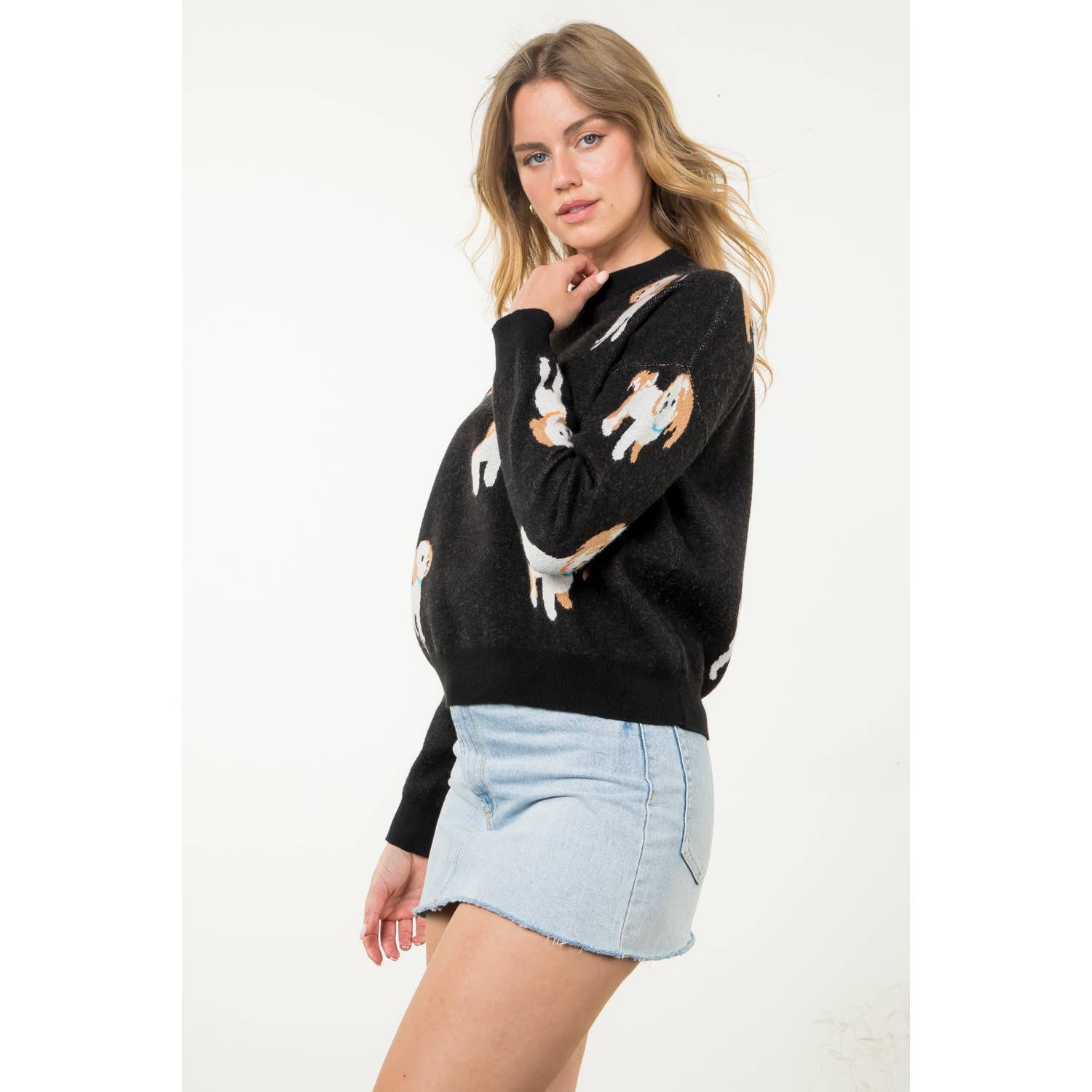 Dog Knit Sweater: BLACK