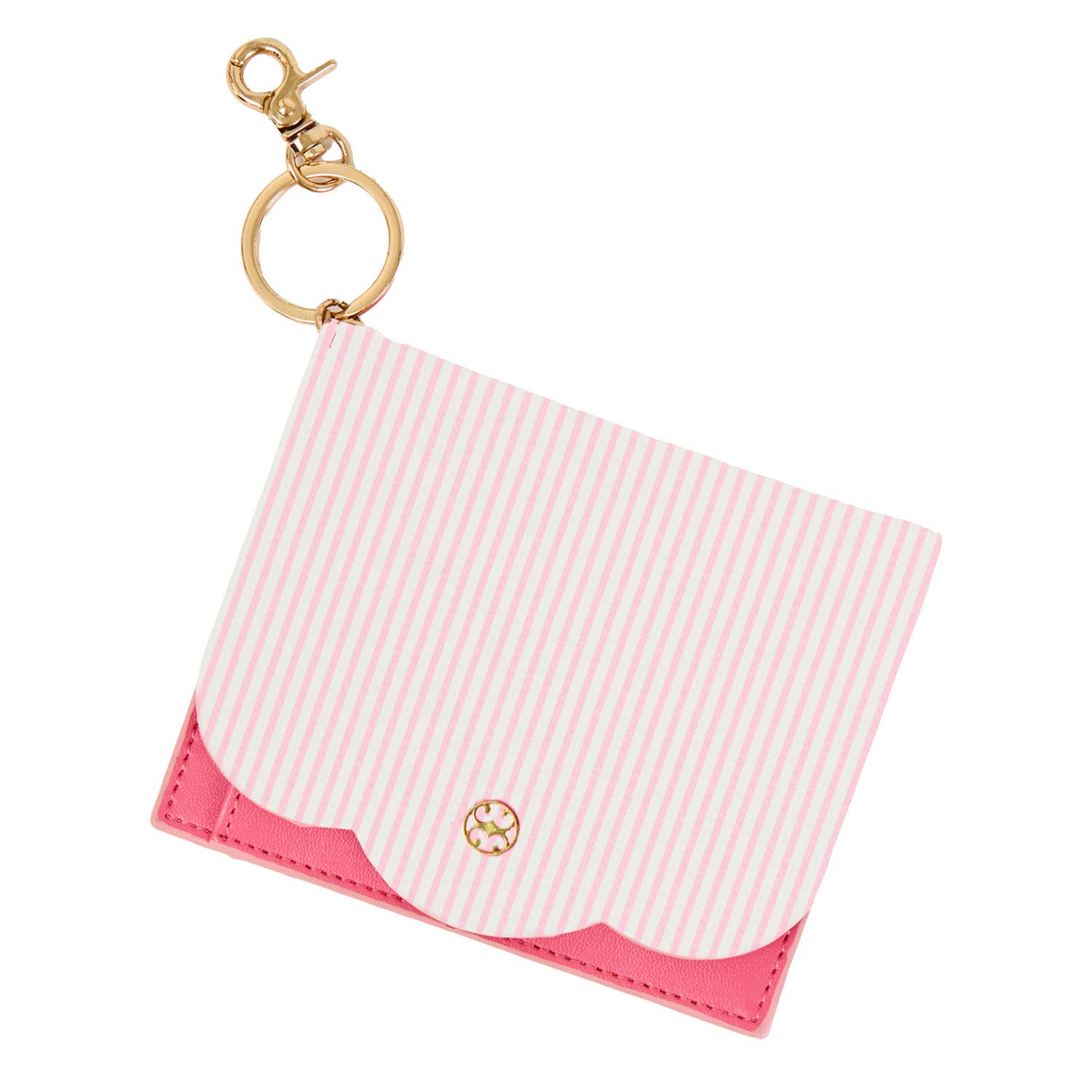 Scalloped Wallet Pink Stripe