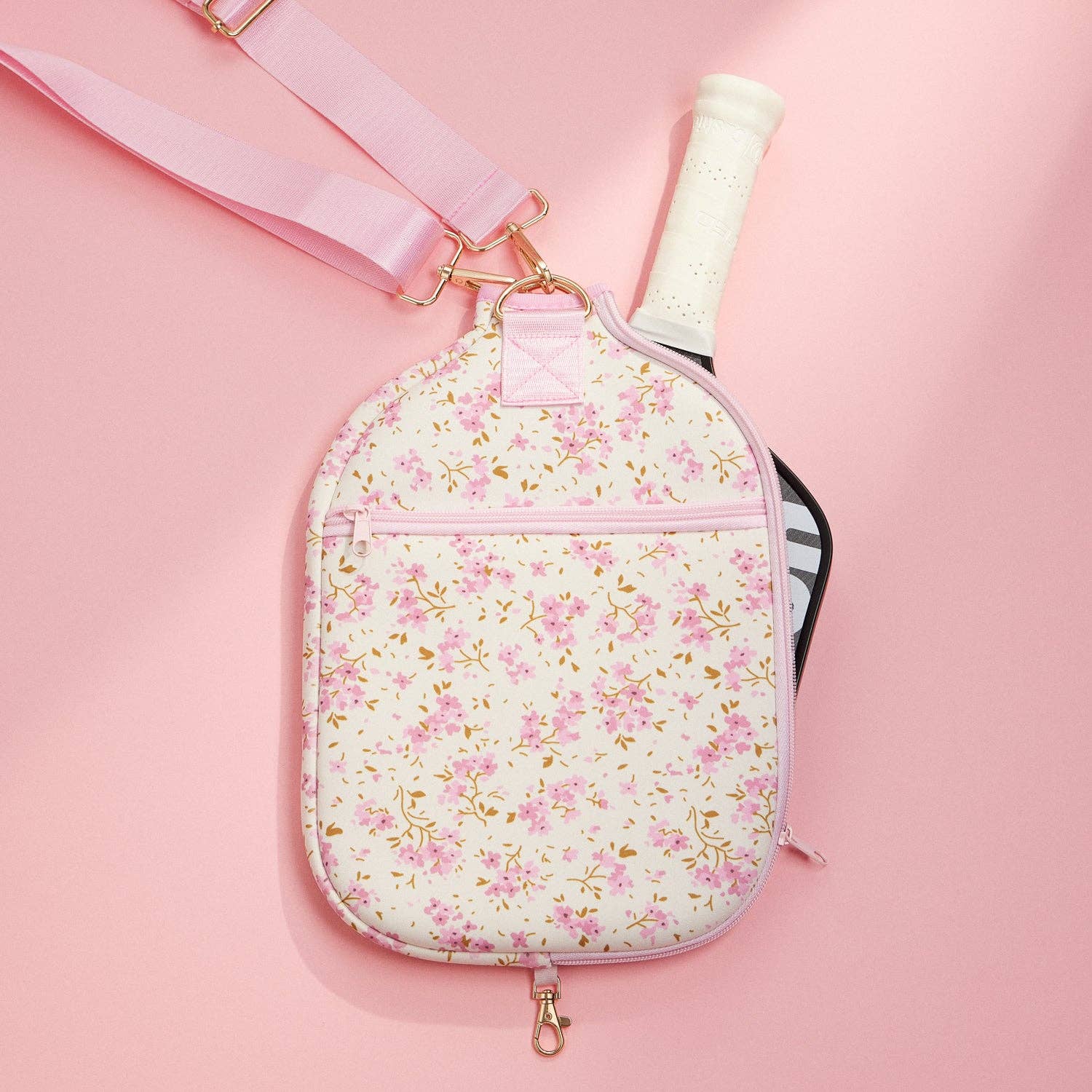 Boho-Floral-Neoprene-Pickleball-Paddle-Bag: Lavender / One / 5AG78019