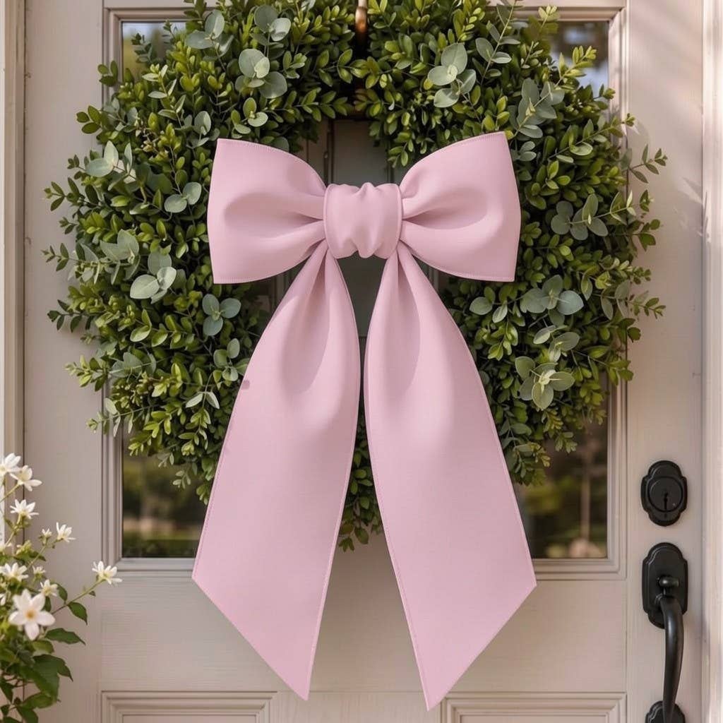 Door Wreath Sash | All-Season Holidays Entryway Decor 76": Rose Pink