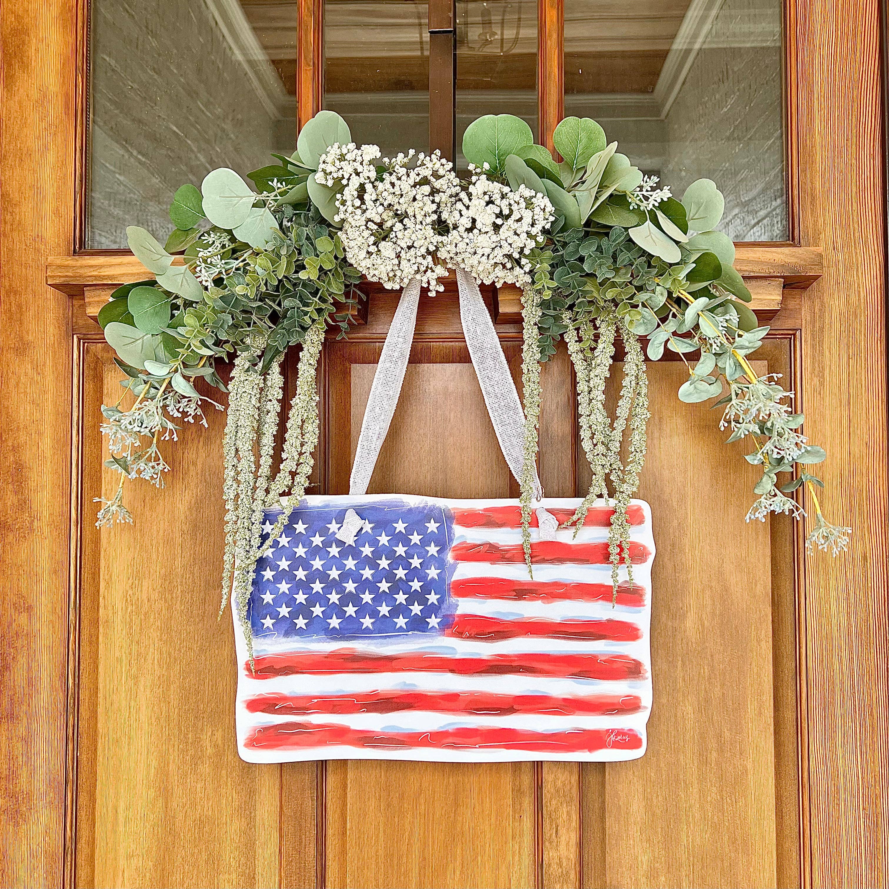 American Flag Door Hanger: 1/8" Thickness PVC Material