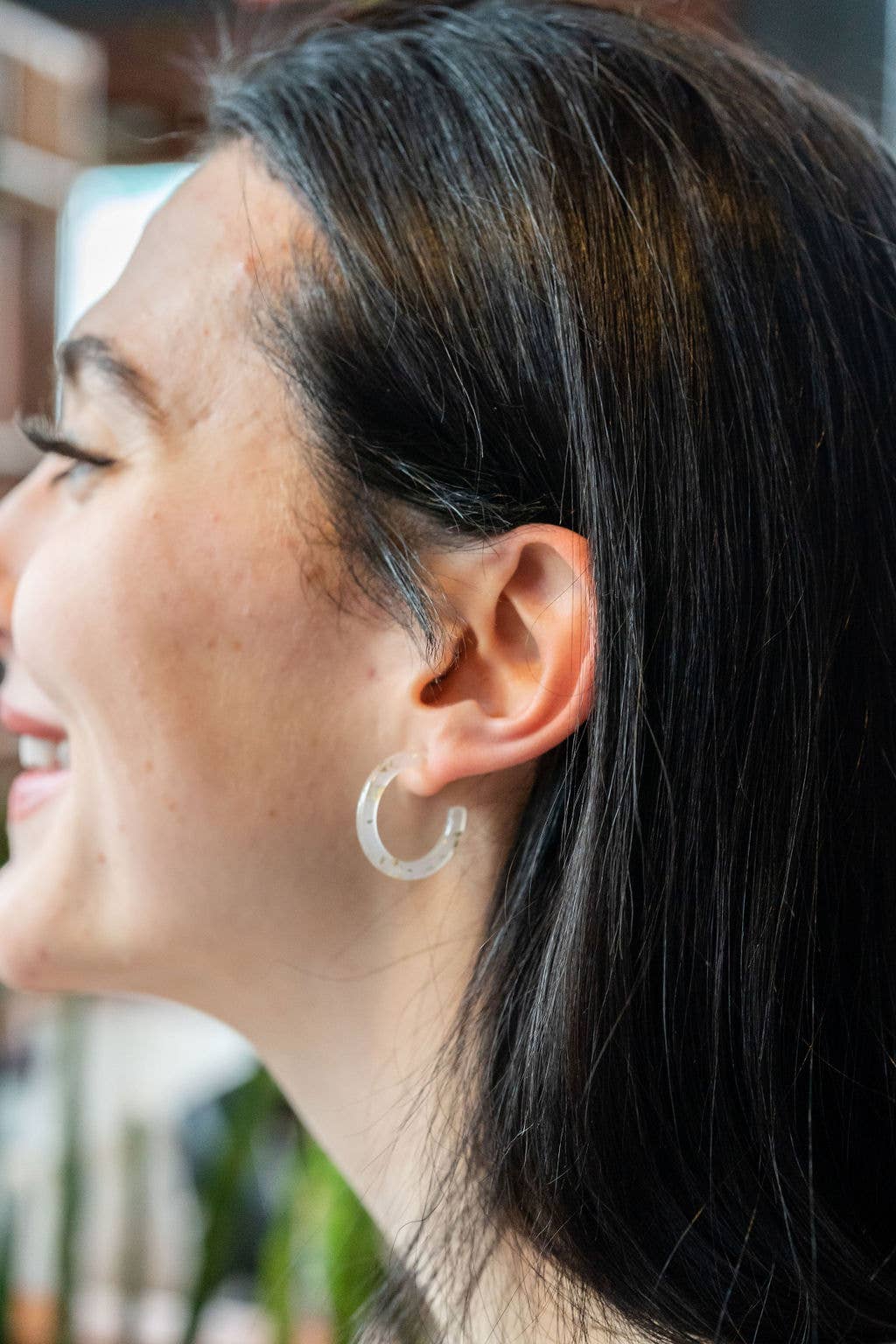 Cam Mini Hoops - Gold Flake // Earrings, Gift