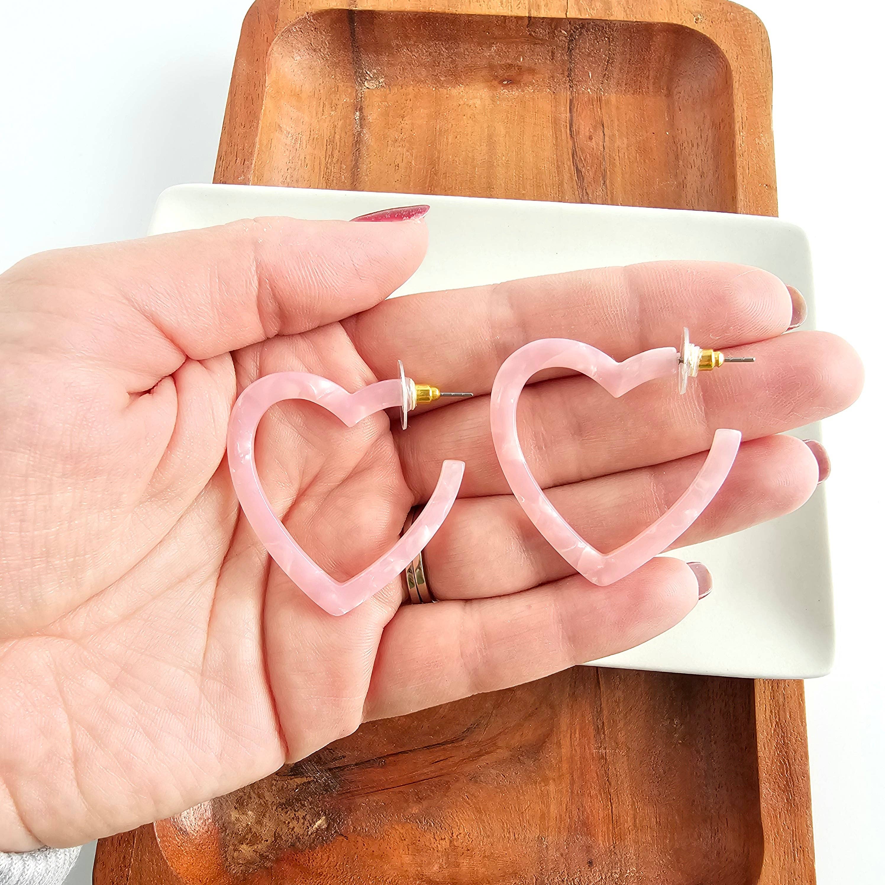 Heart Hoops - Pink // Valentine&