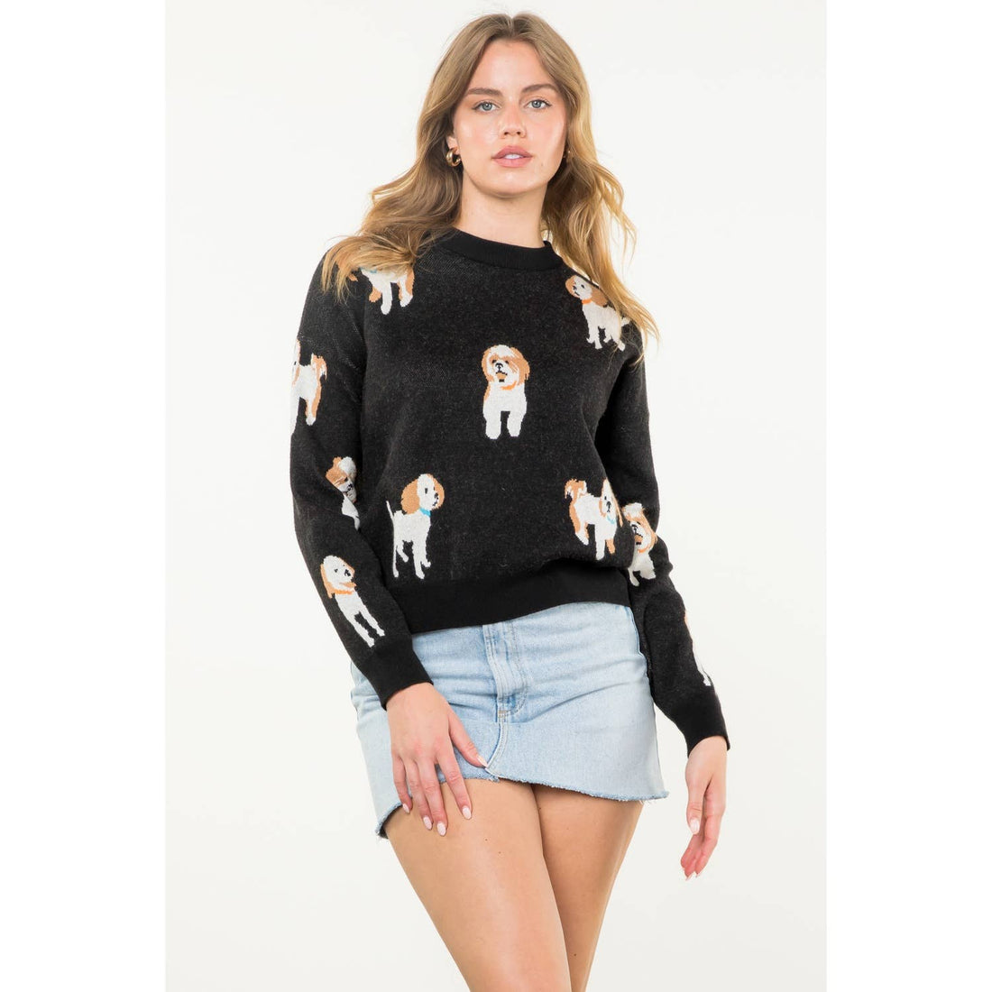 Dog Knit Sweater: BLACK