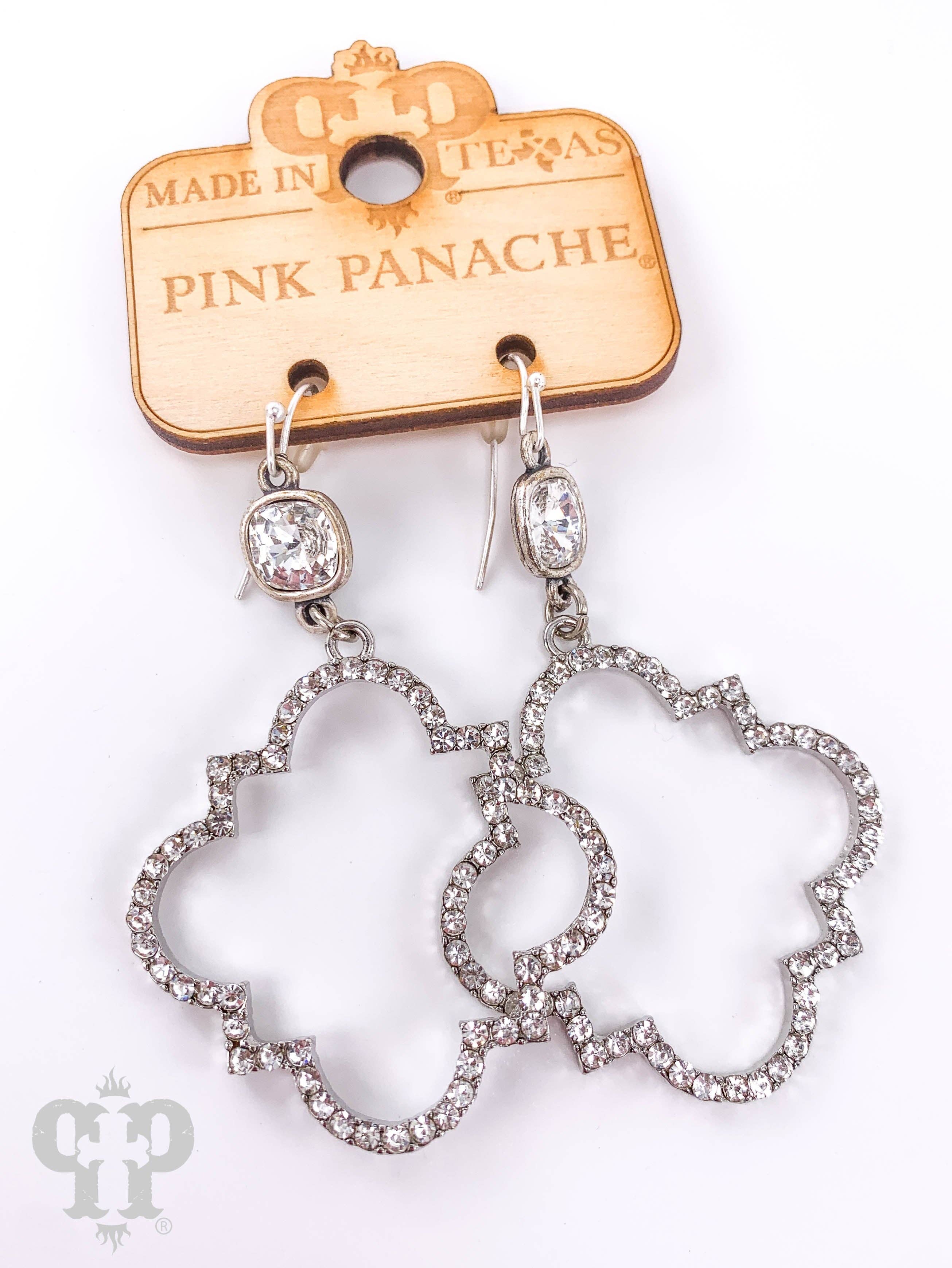 Rhinestone trefoil earring: Gold