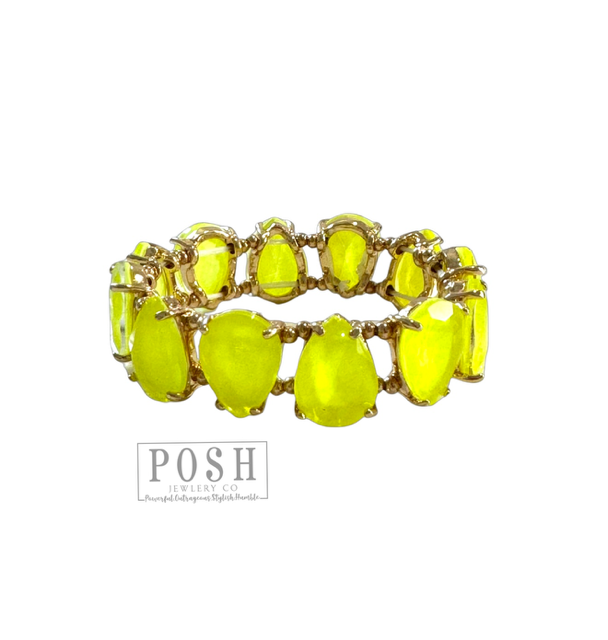 Neon teardrop bracelet: Yellow