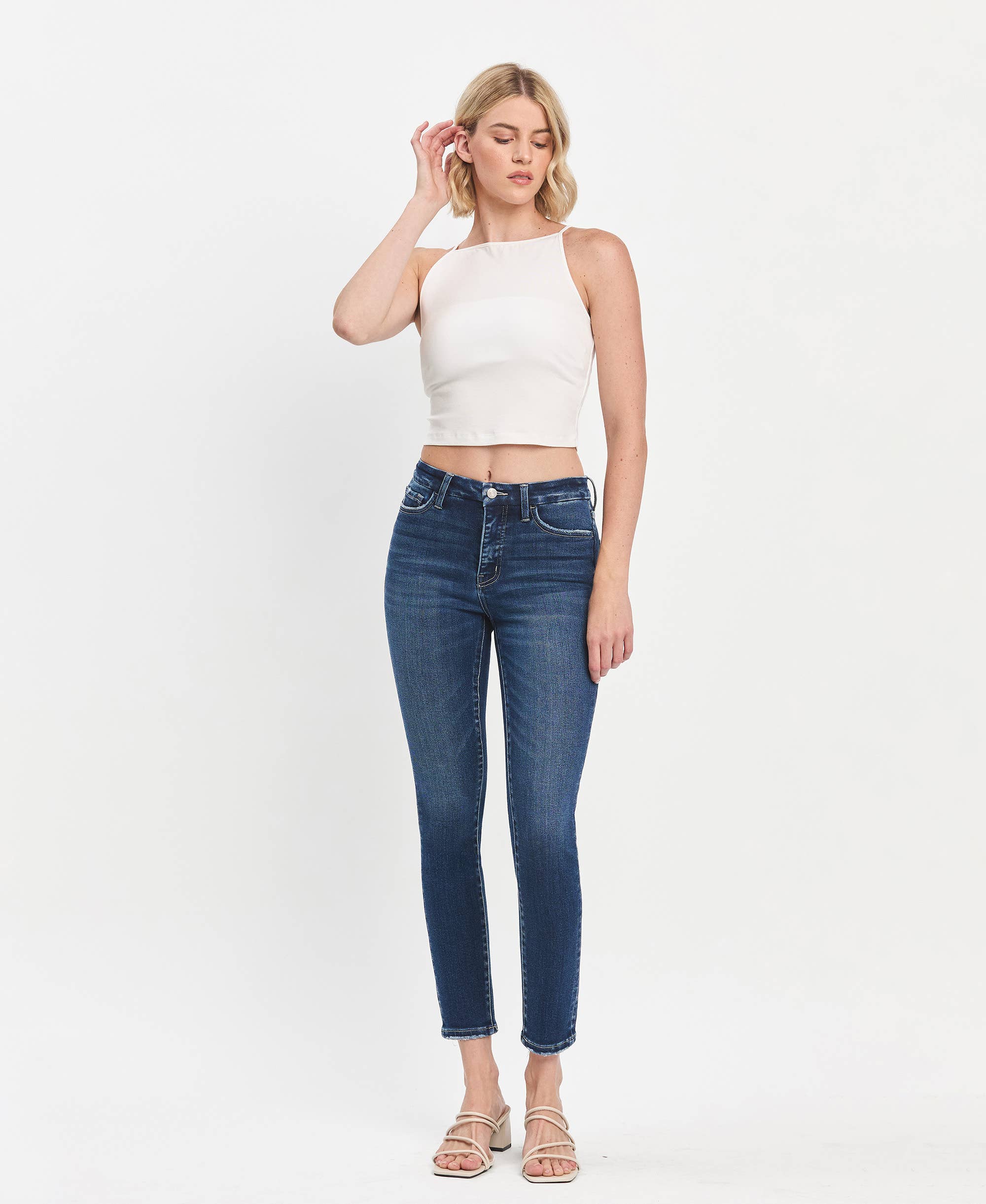 TUMMY CONTROL HIGH RISE SEAMLESS WB SKINNY JEANS LV1445: EULOGIZE / 25